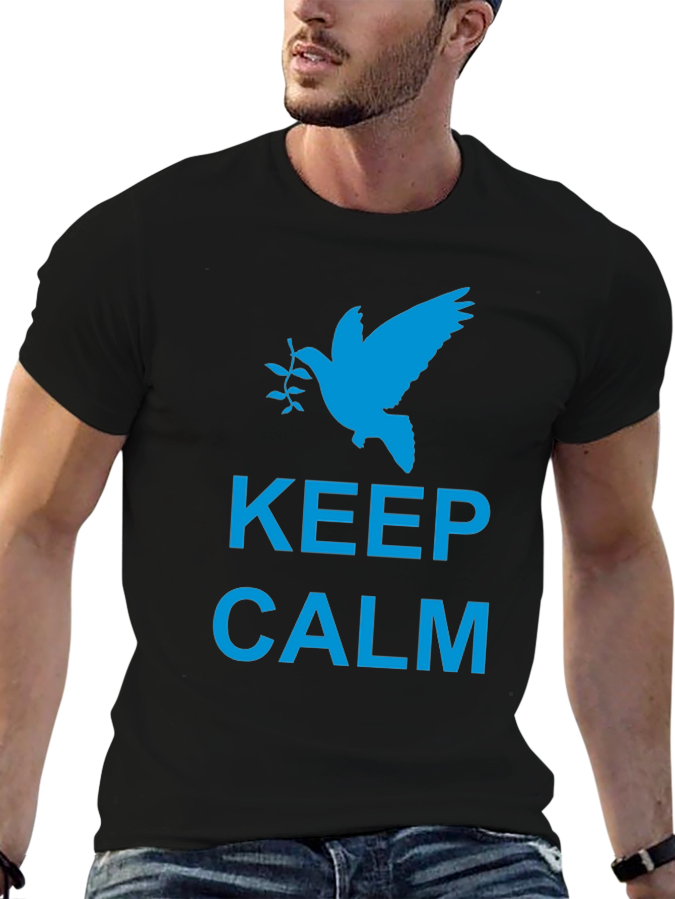 Keep Calm Peace Dove Graphic T-Shirt