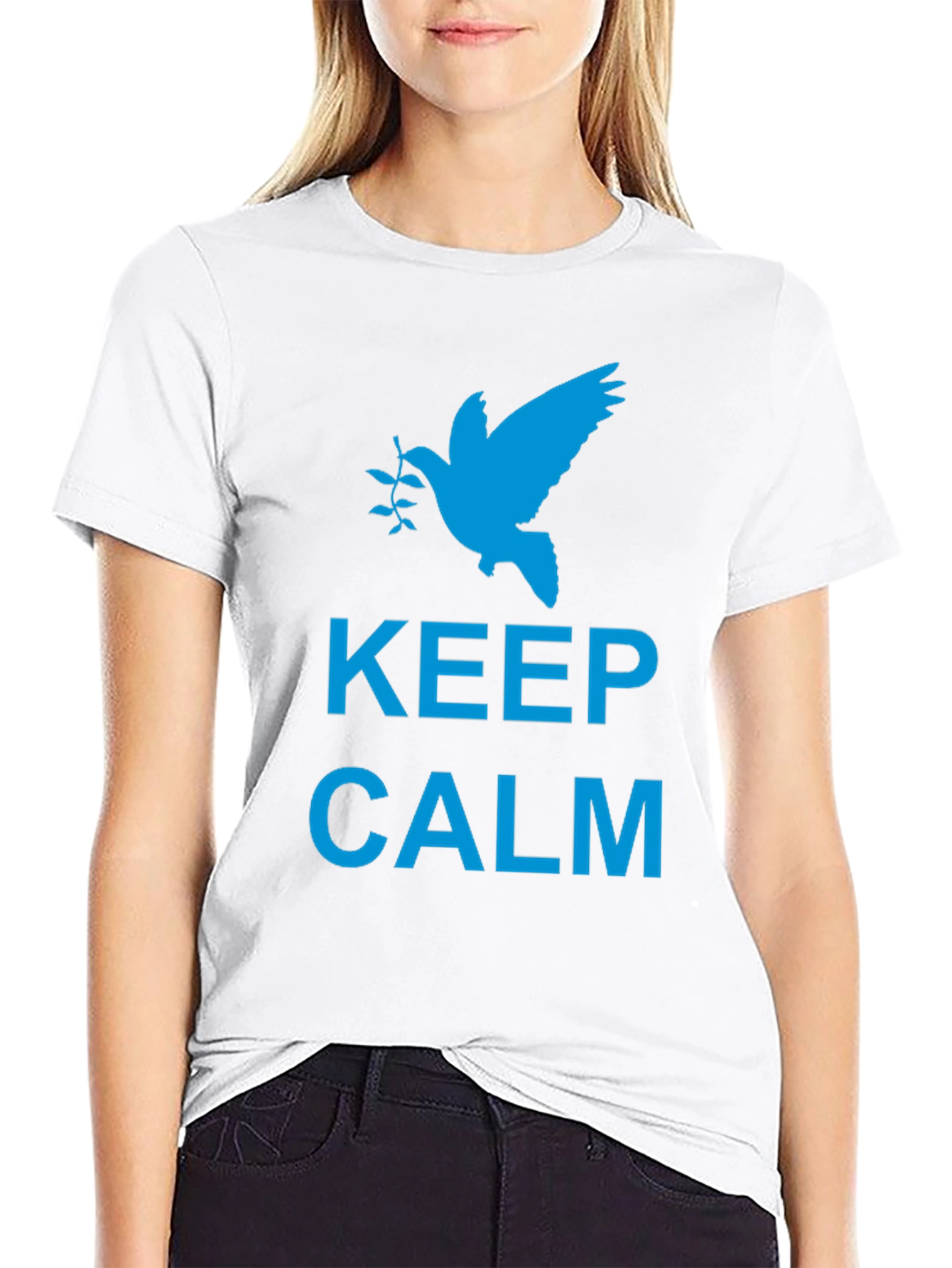 Keep Calm Peace Dove Graphic T-Shirt