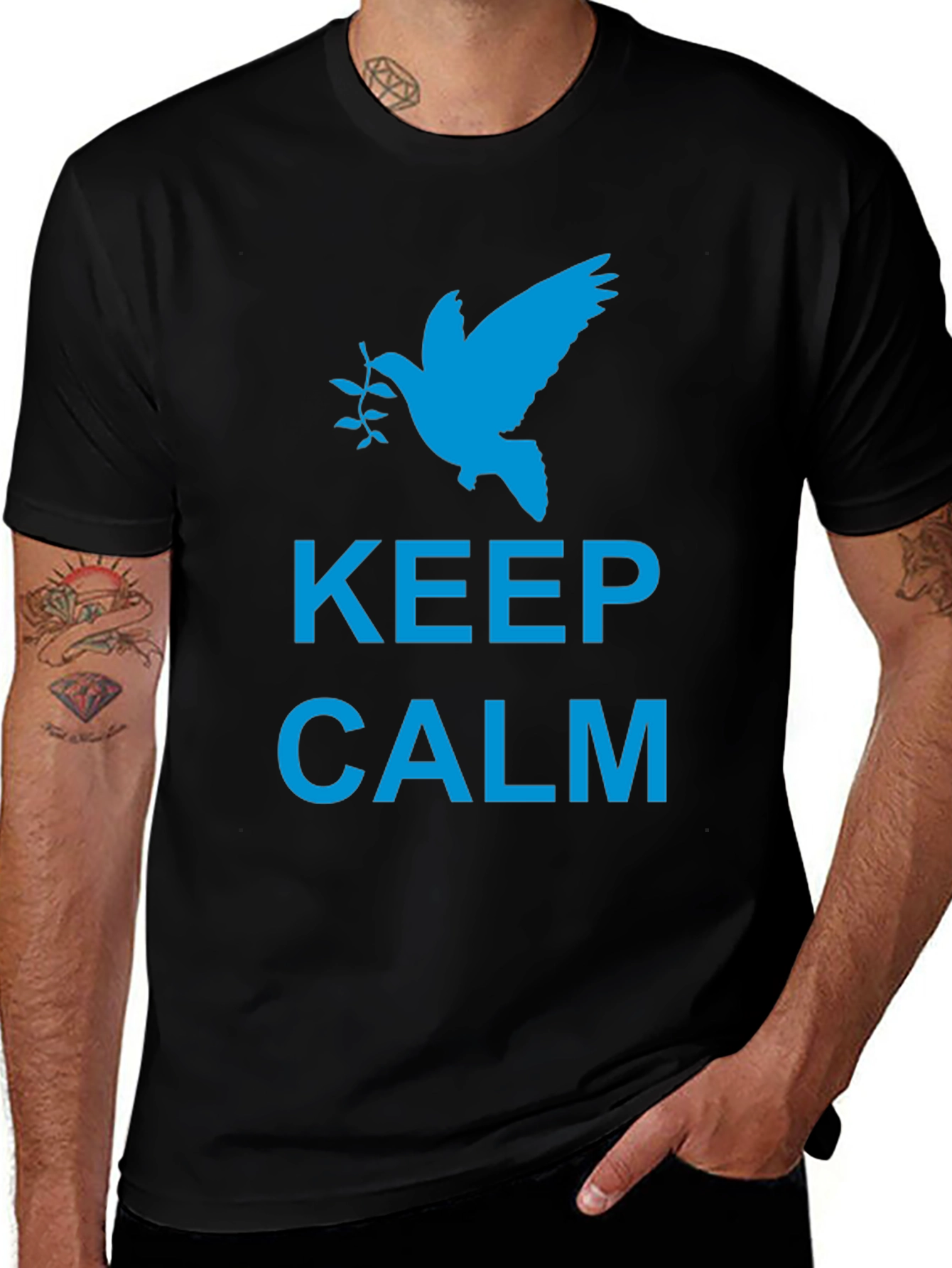 Keep Calm Peace Dove Graphic T-Shirt