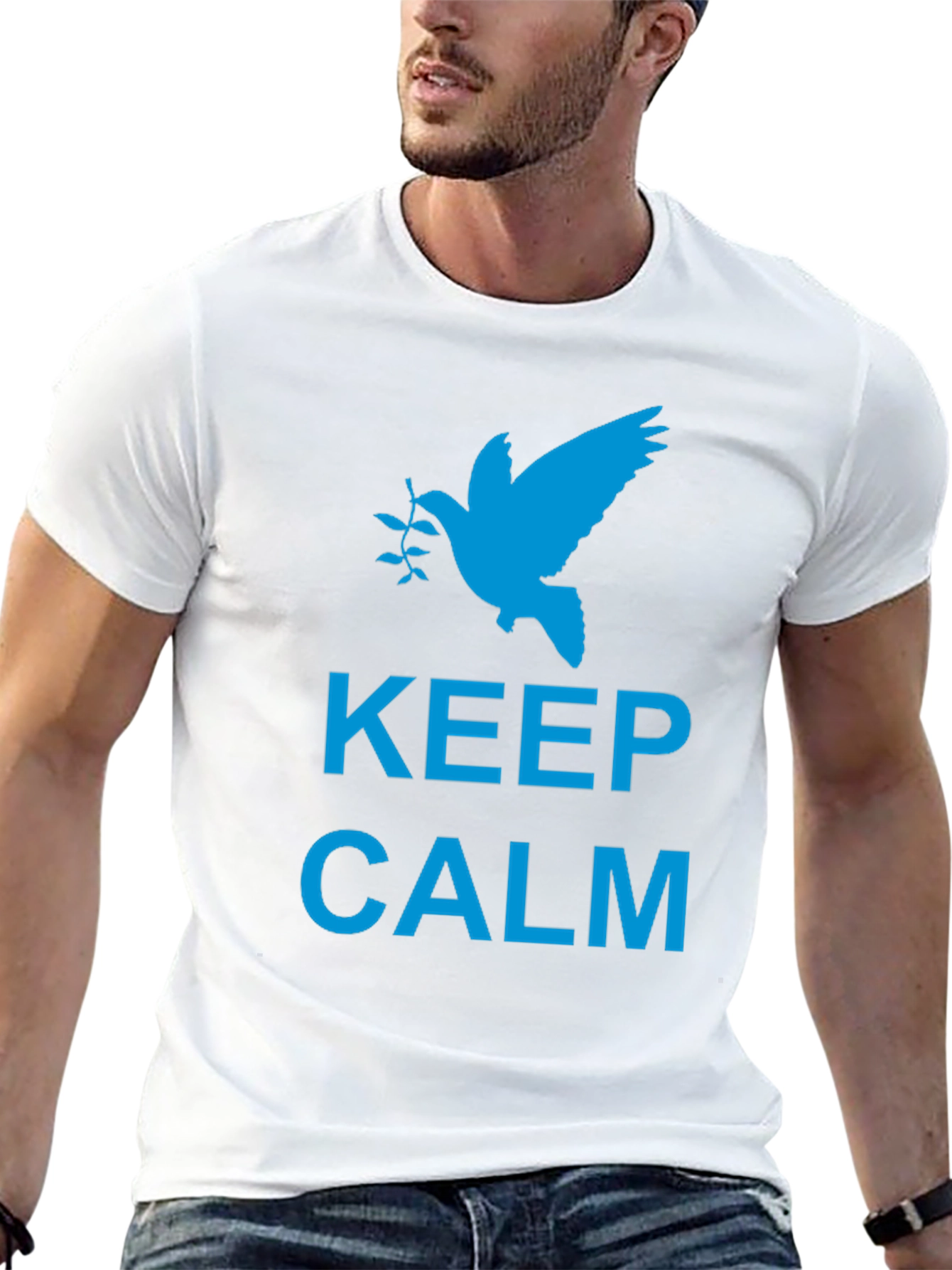 Keep Calm Peace Dove Graphic T-Shirt
