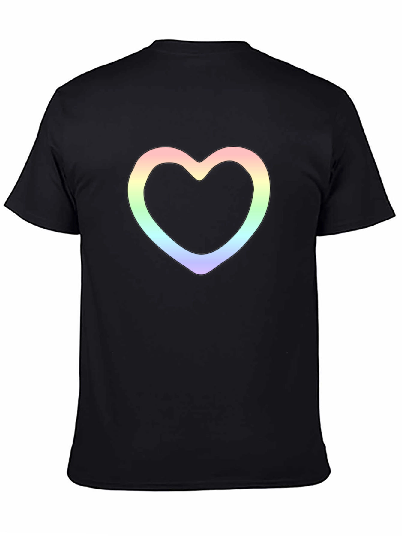 Heart Outline Graphic Tee - Stylish Black T-Shirt