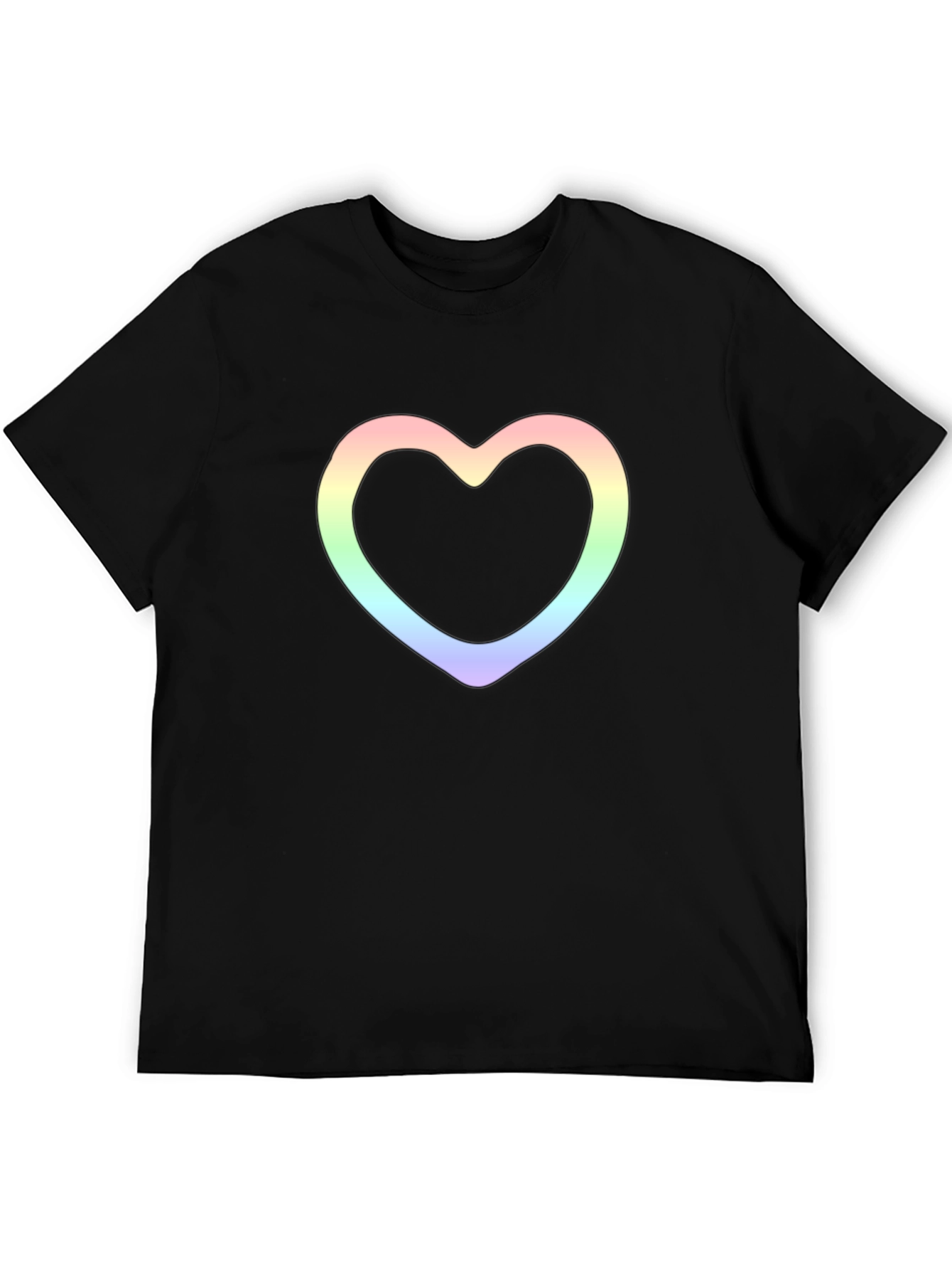 Heart Outline Graphic Tee - Stylish Black T-Shirt
