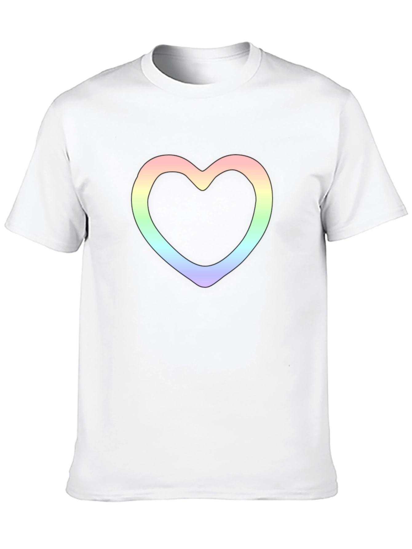 Heart Outline Graphic Tee - Stylish Black T-Shirt