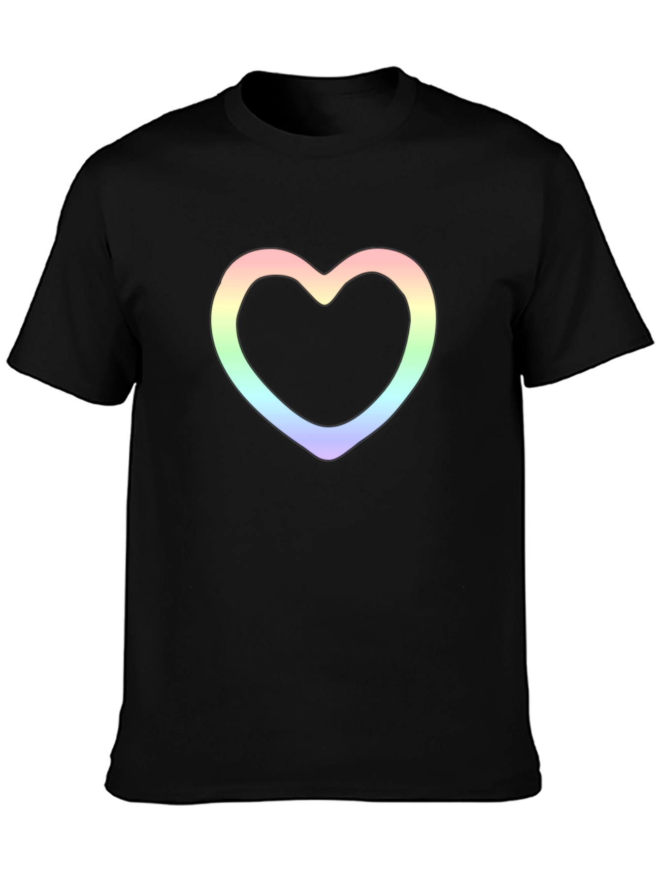 Heart Outline Graphic Tee - Stylish Black T-Shirt