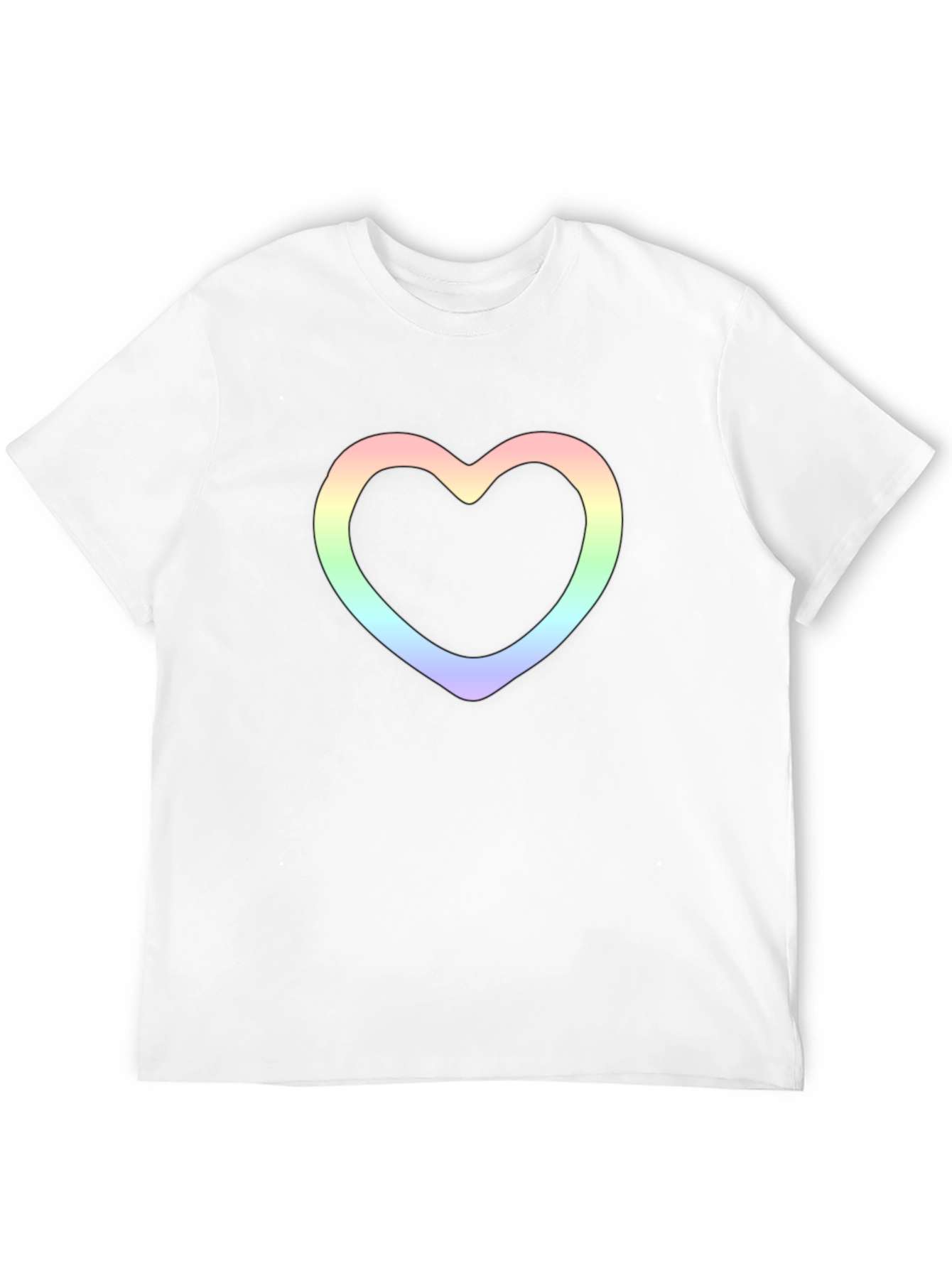 Heart Outline Graphic Tee - Stylish Black T-Shirt