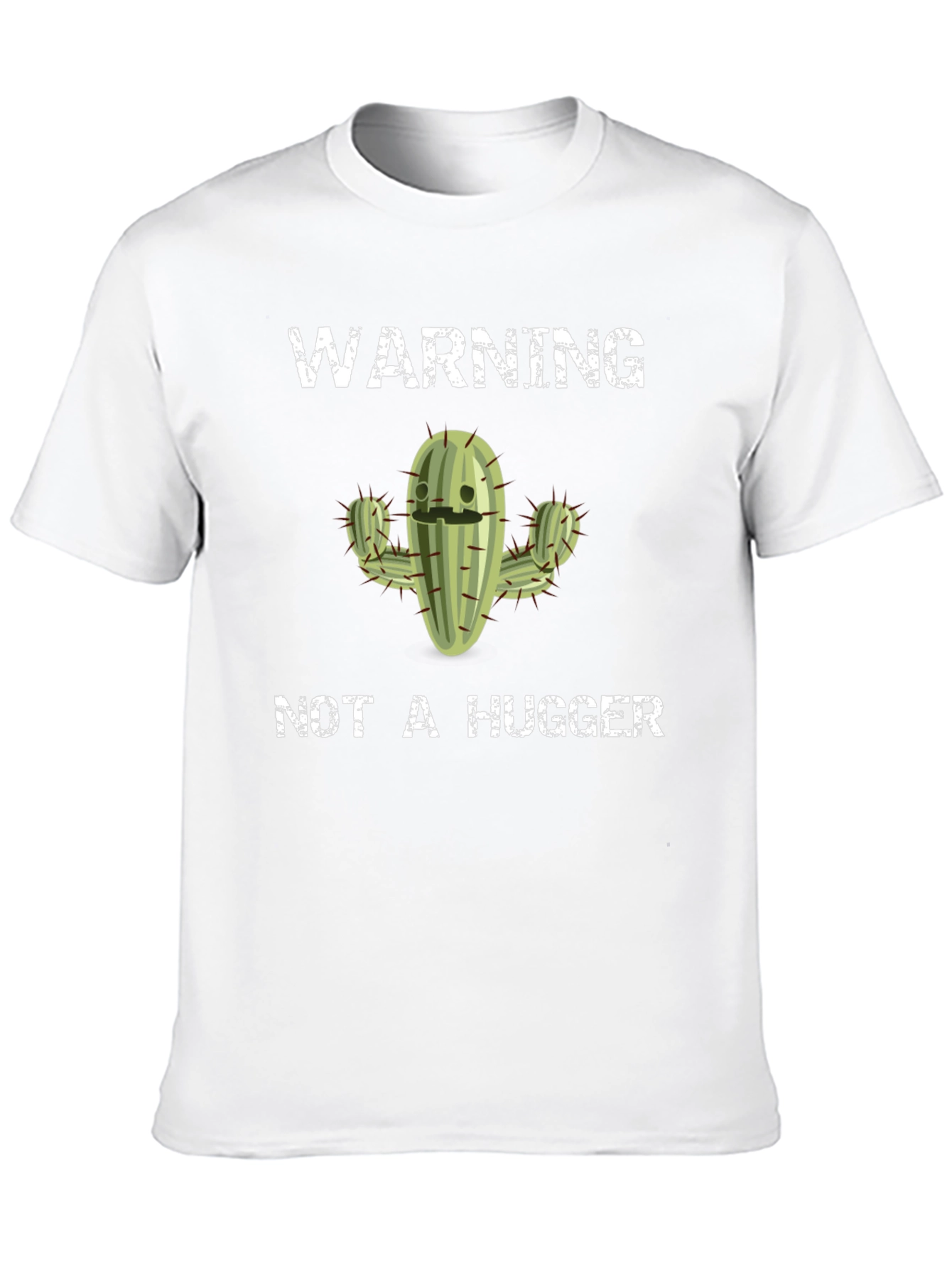 Warning Not A Hugger Cactus Graphic Tee - Black