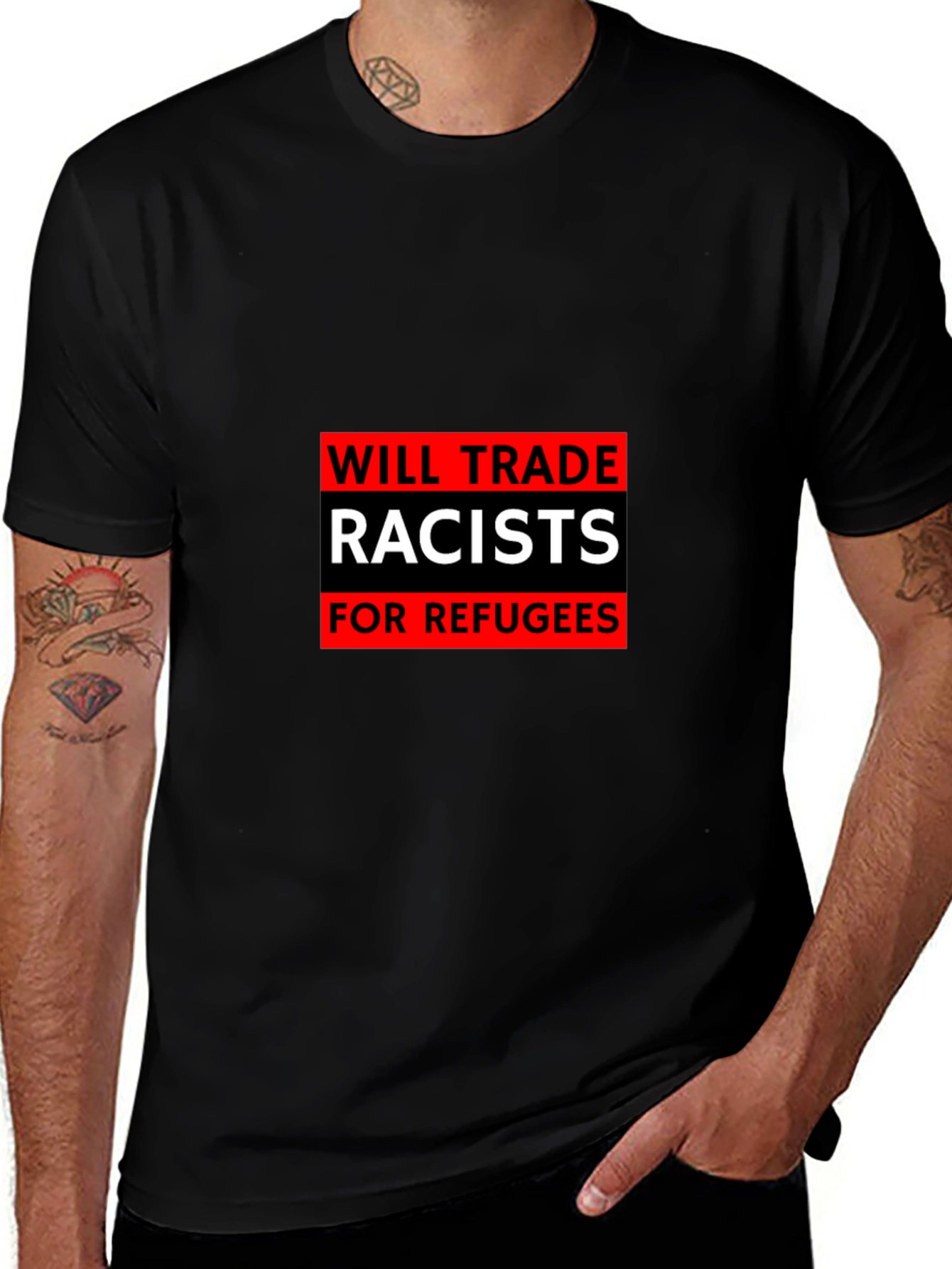 Trade Racists for Refugees Graphic Tee