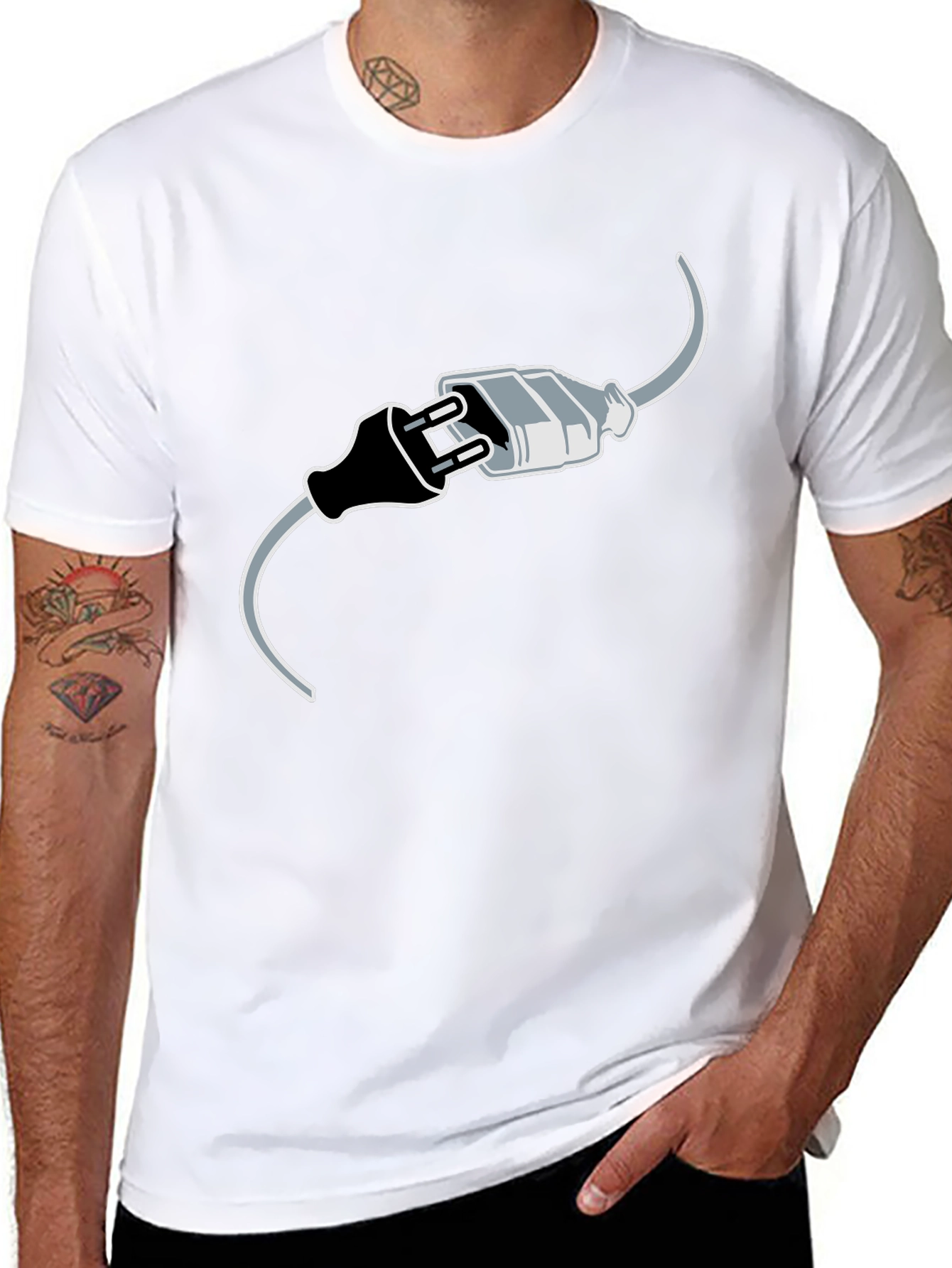 Connected Humor Graphic Tee - Funny Black T-Shirt