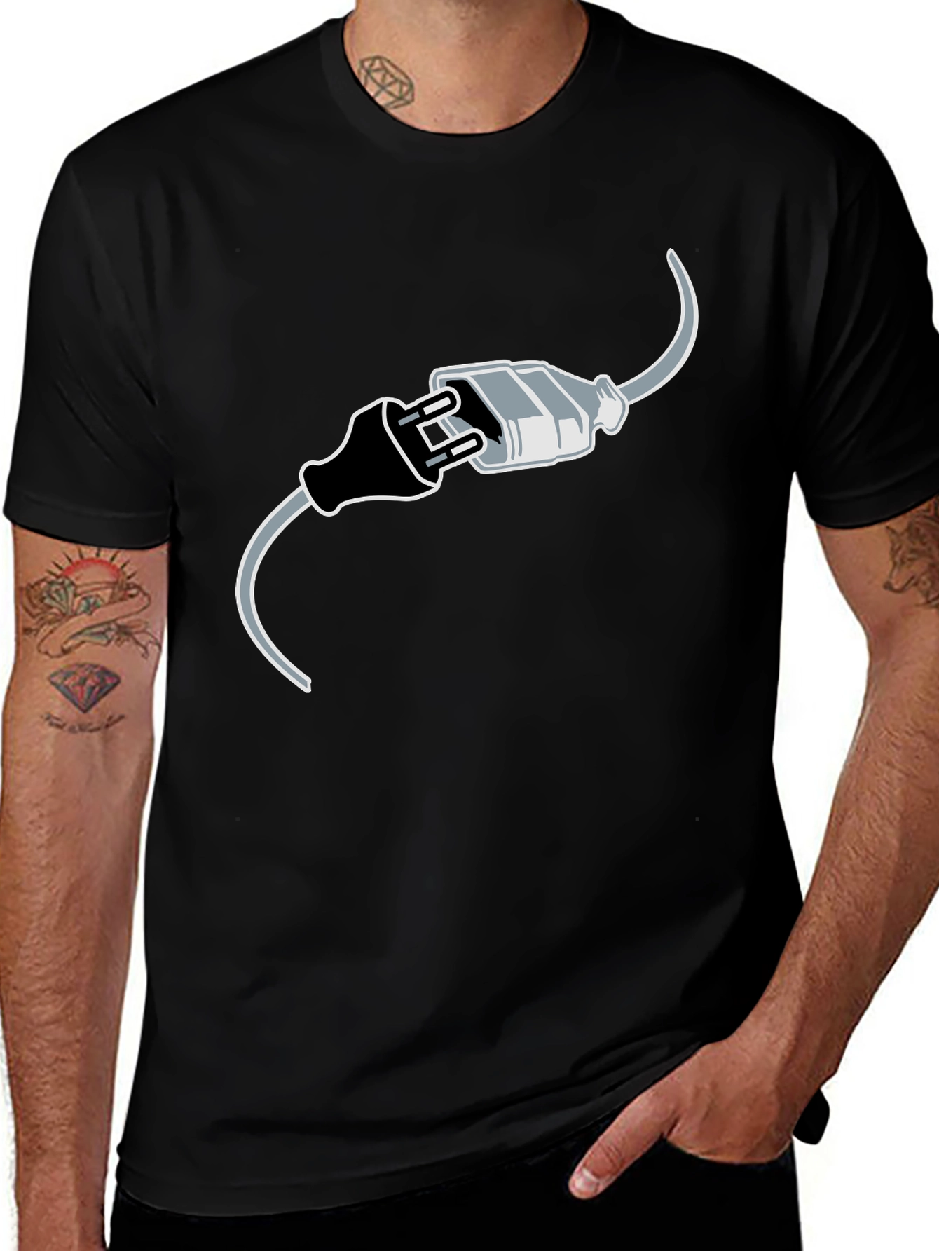 Connected Humor Graphic Tee - Funny Black T-Shirt