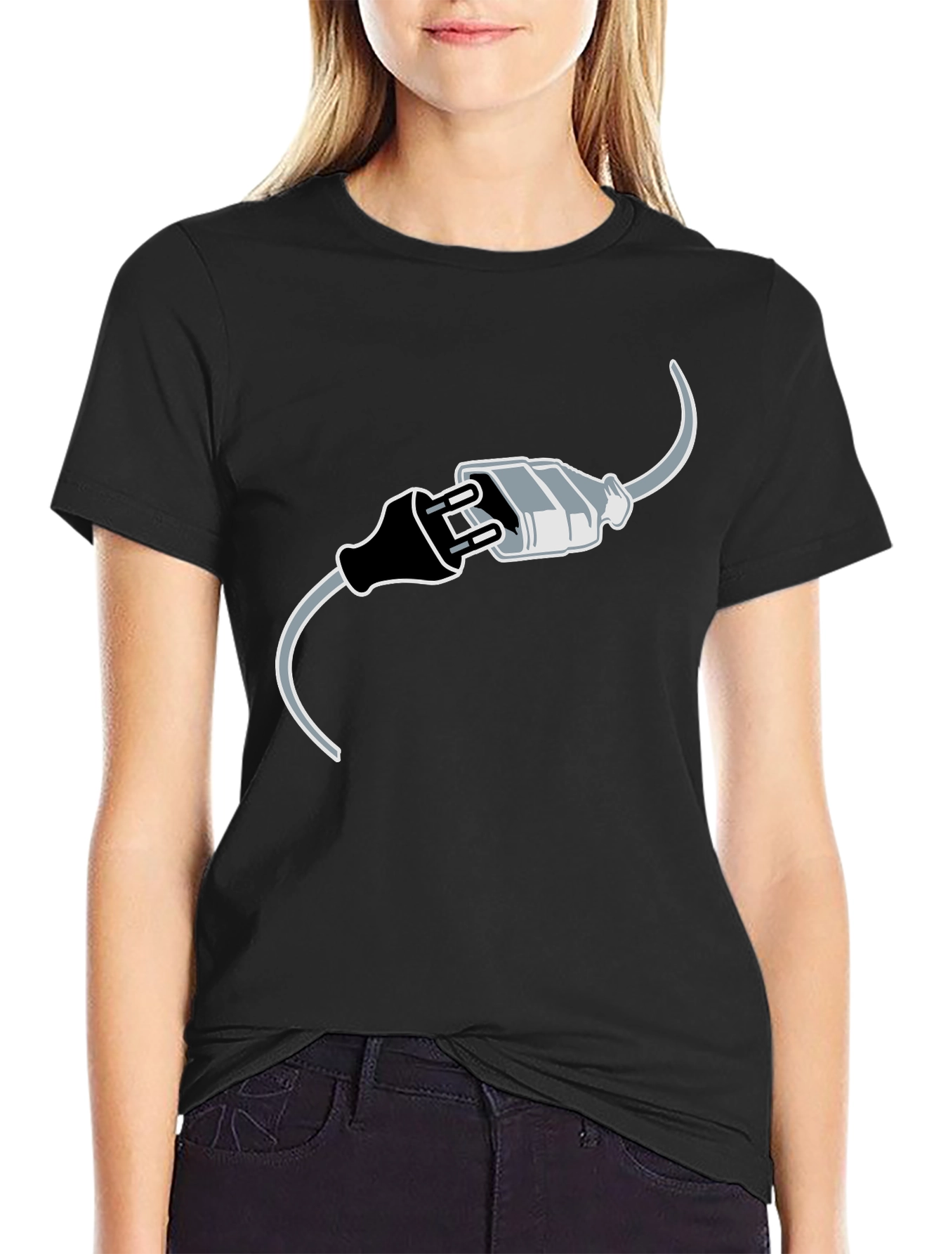 Connected Humor Graphic Tee - Funny Black T-Shirt