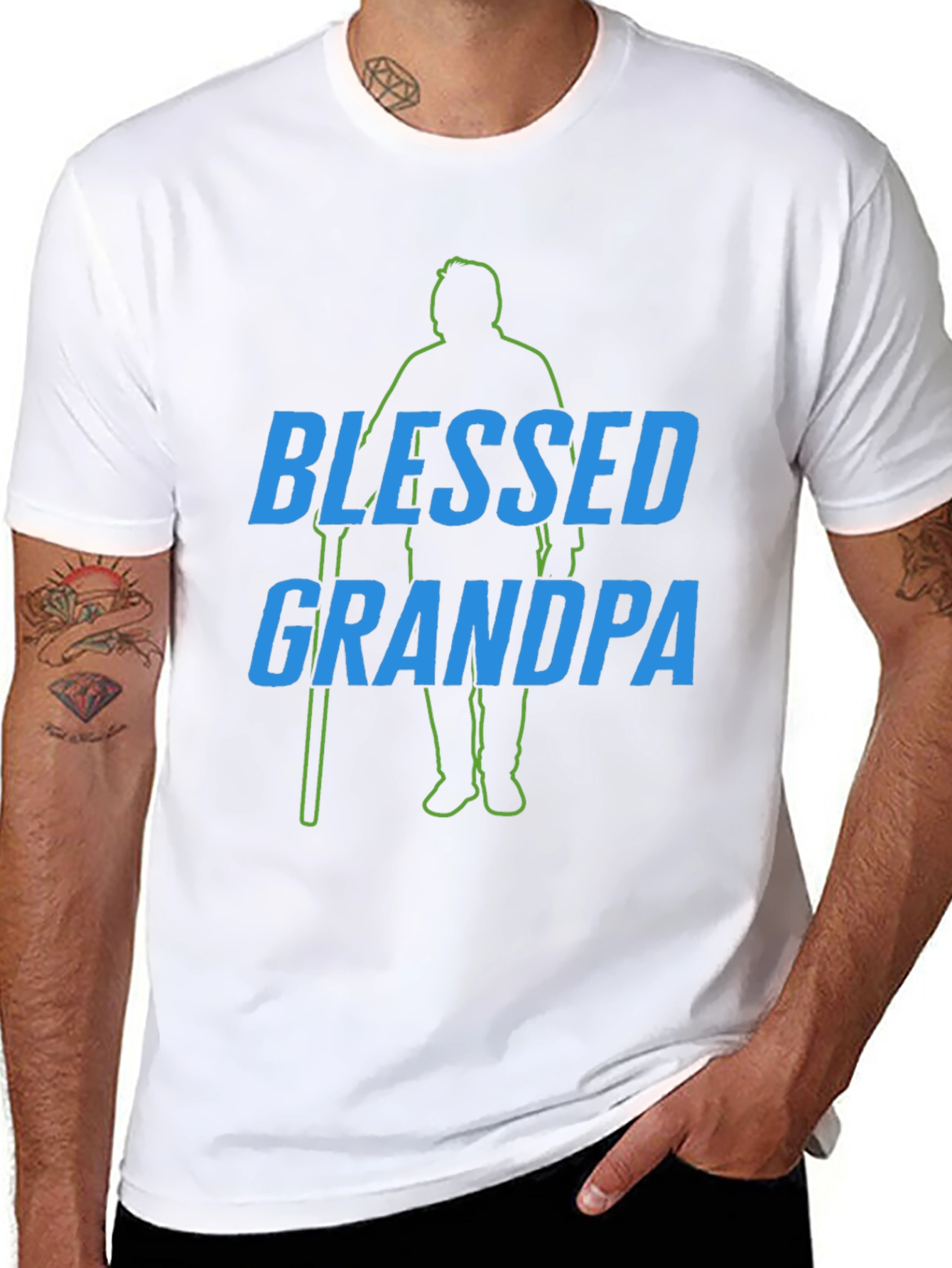 Blessed Grandpa T-Shirt - Stylish Grandparent Apparel