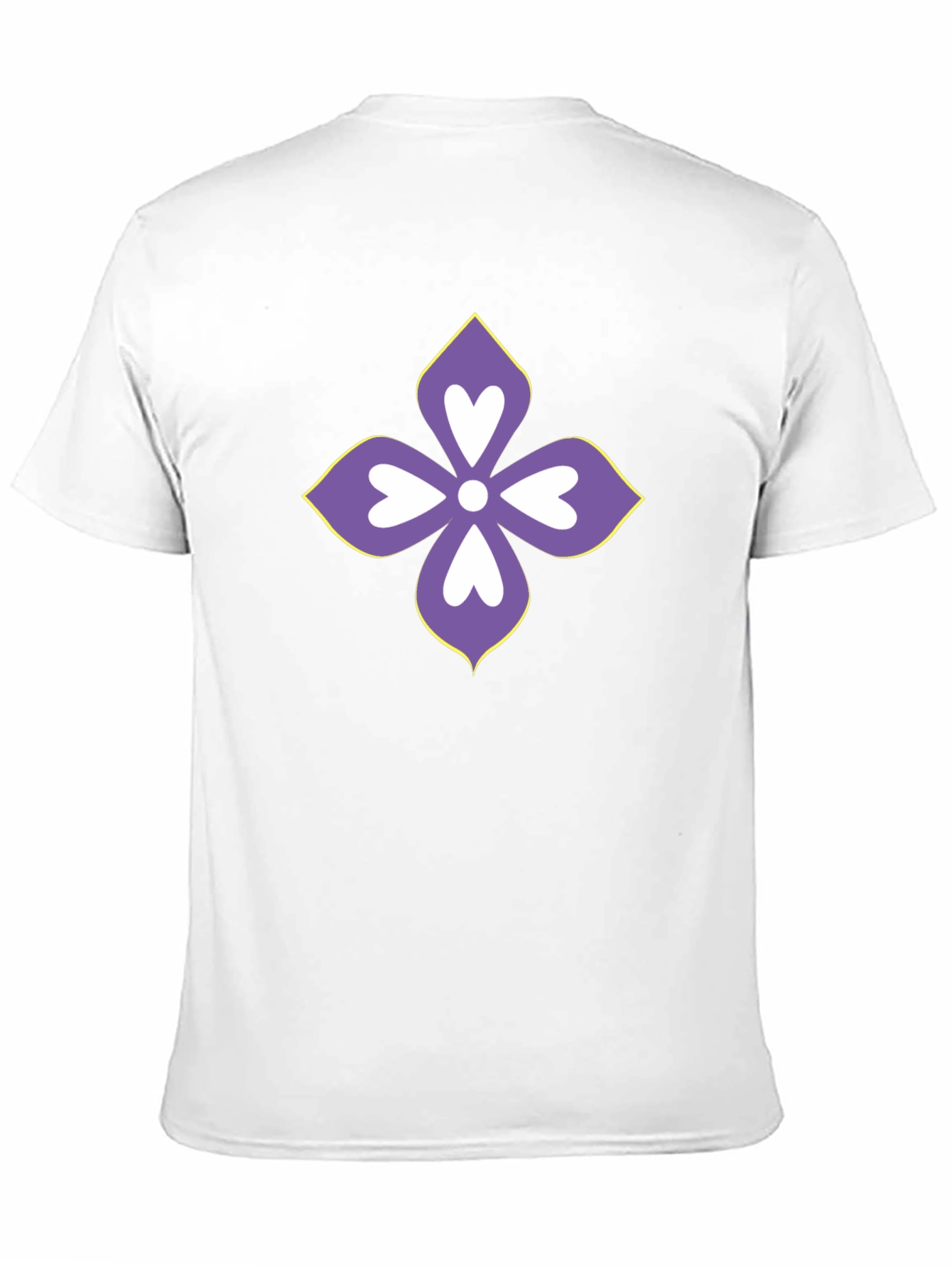 Floral Heart Motif Black T-Shirt