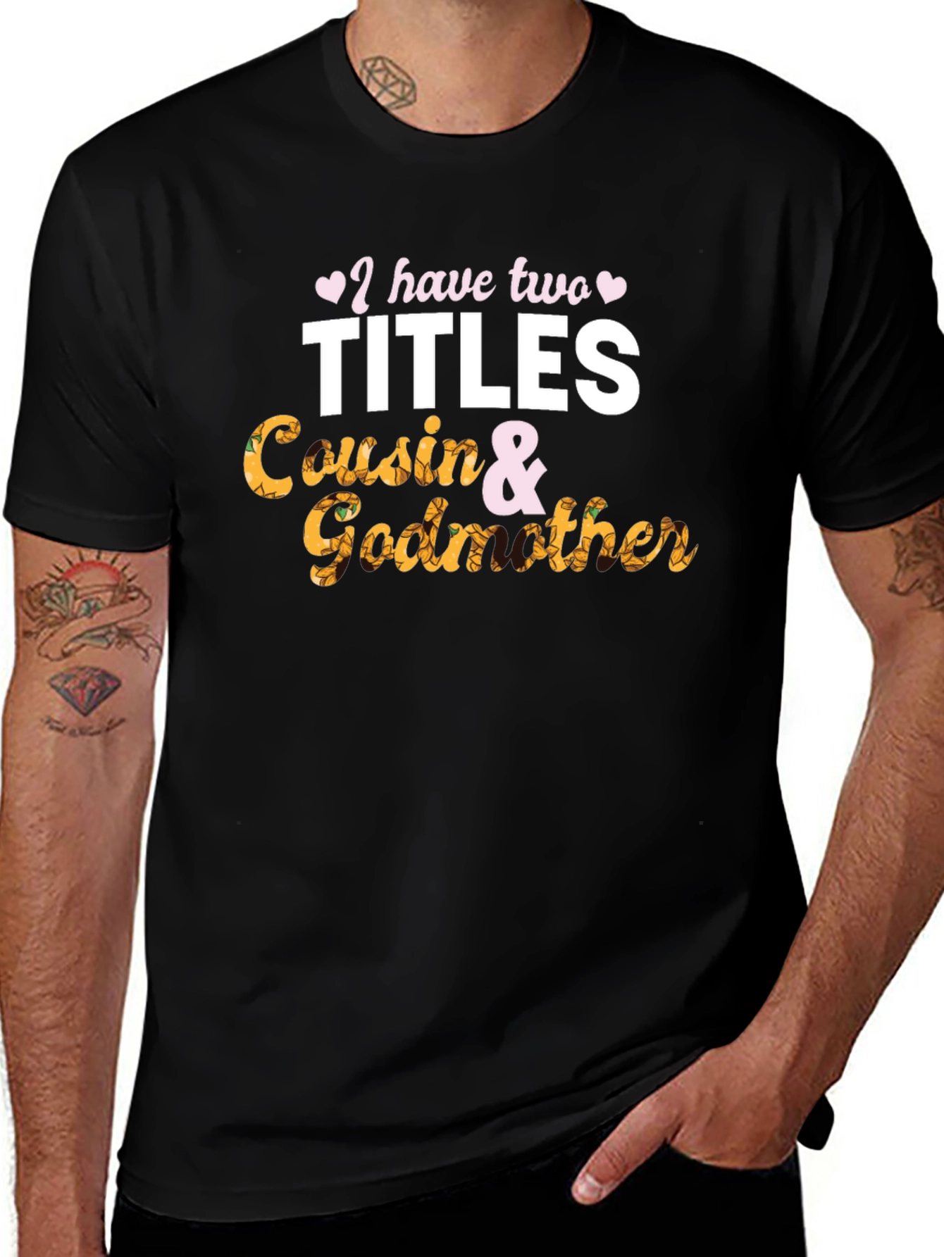Cousin & Godmother Black Graphic Tee