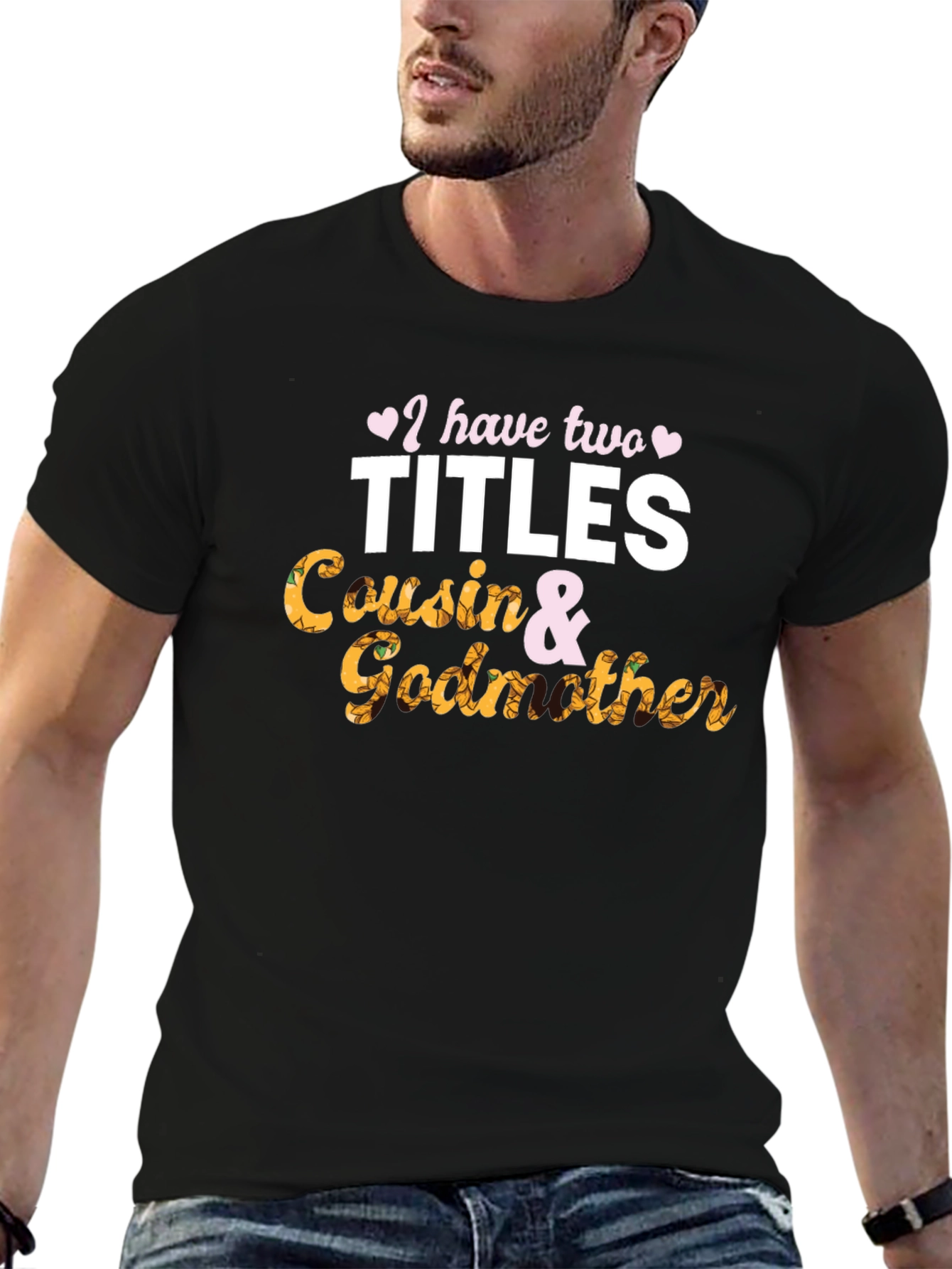 Cousin & Godmother Black Graphic Tee