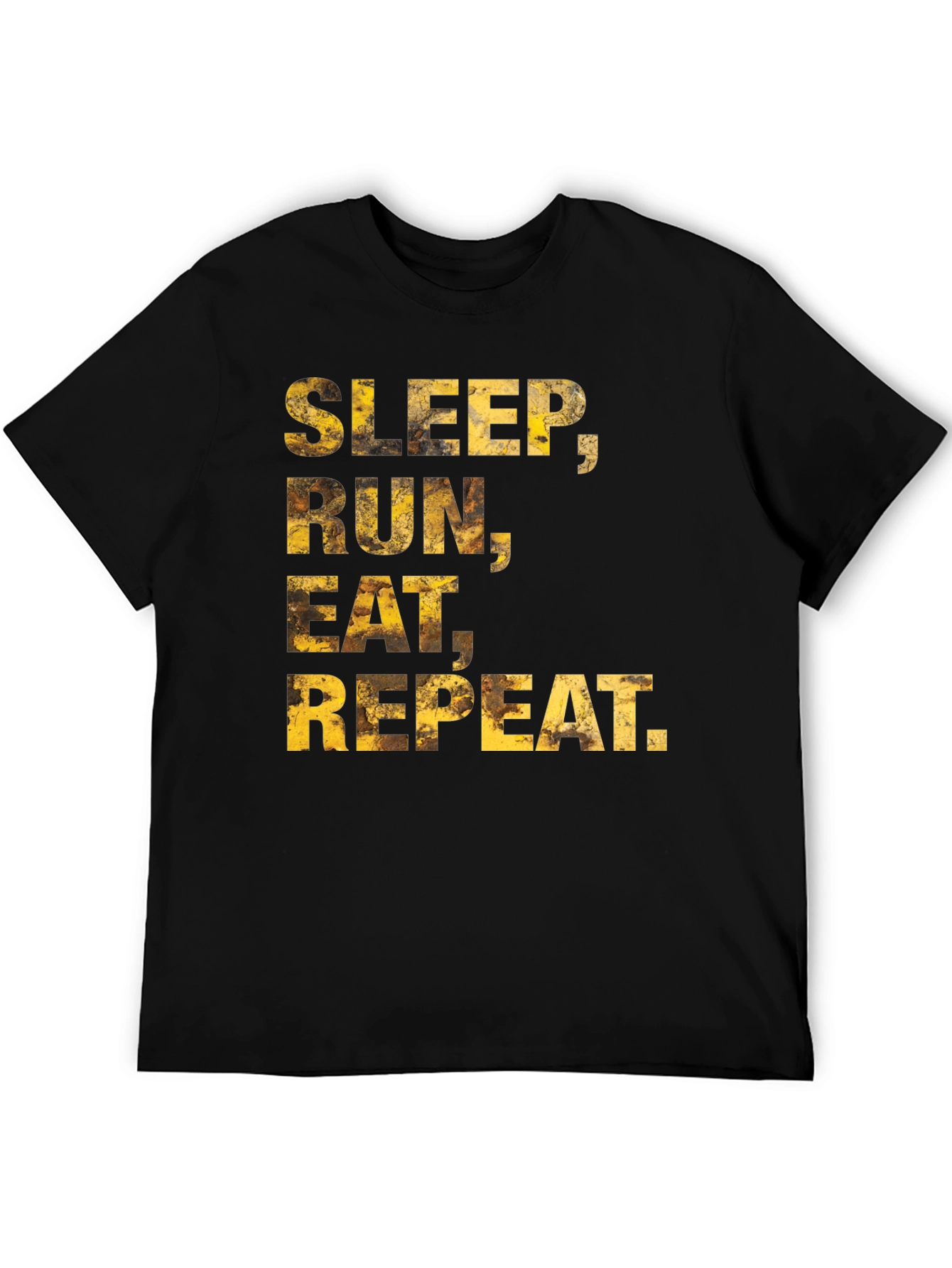 Sleep Run Eat Repeat Mens Black Graphic Tee