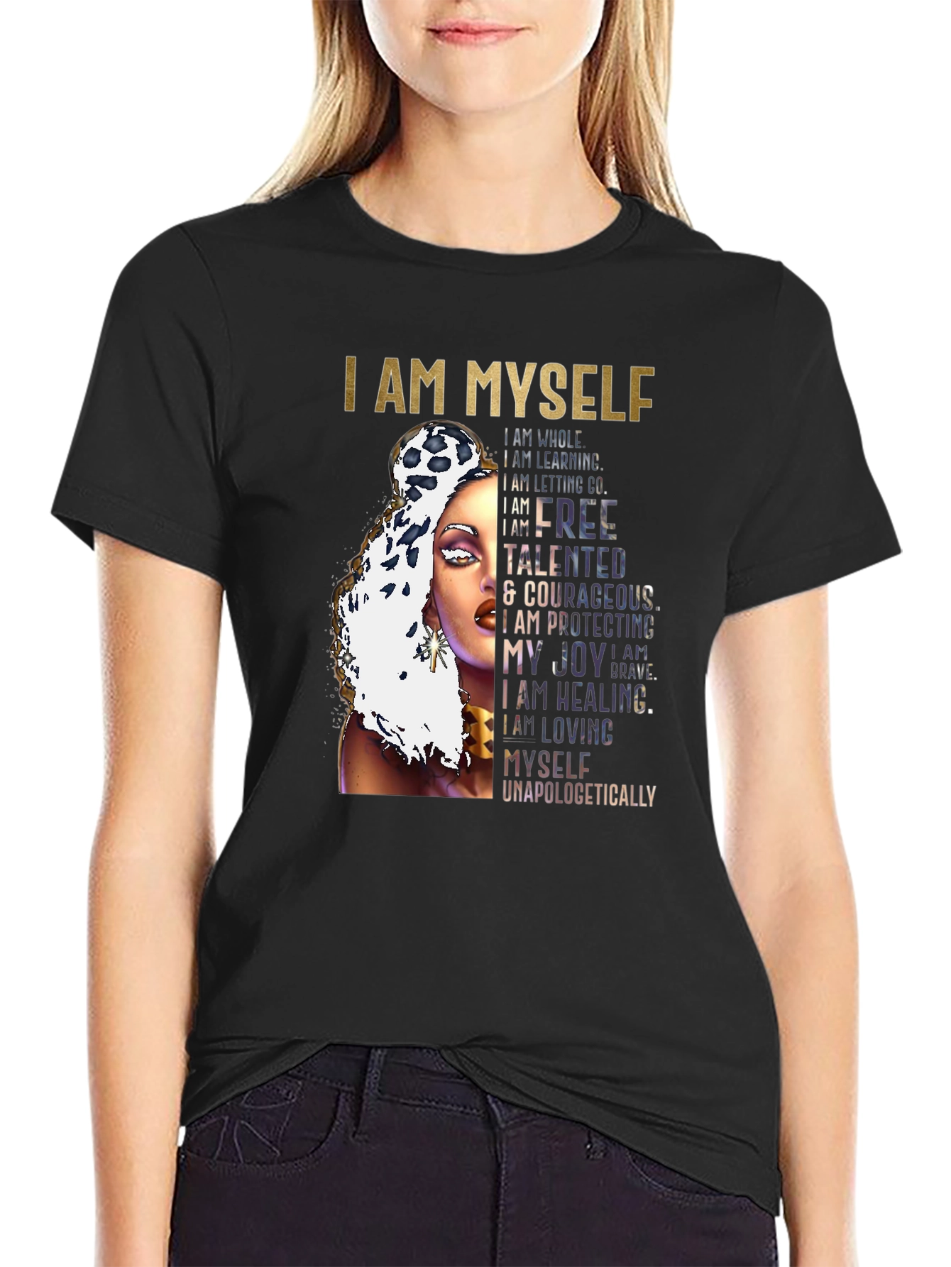 I AM MYSELF Graphic T-Shirt - Empowering Design