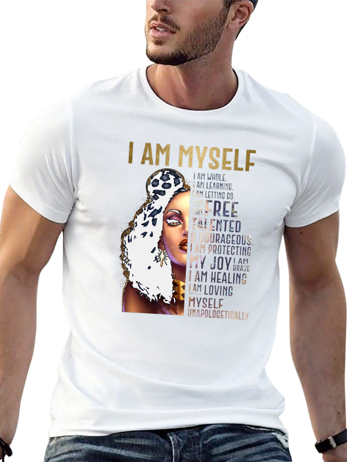 I AM MYSELF Graphic T-Shirt - Empowering Design