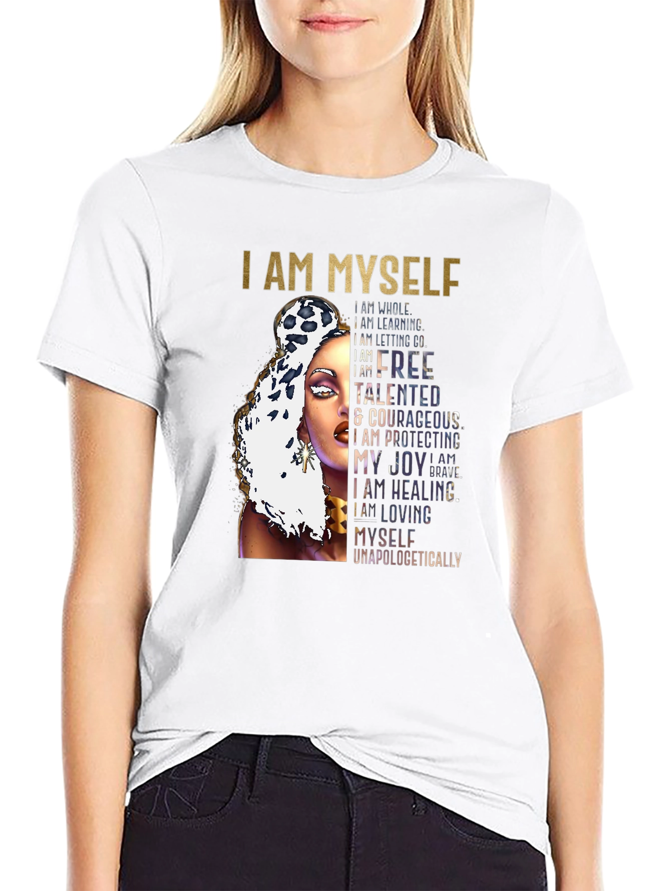 I AM MYSELF Graphic T-Shirt - Empowering Design