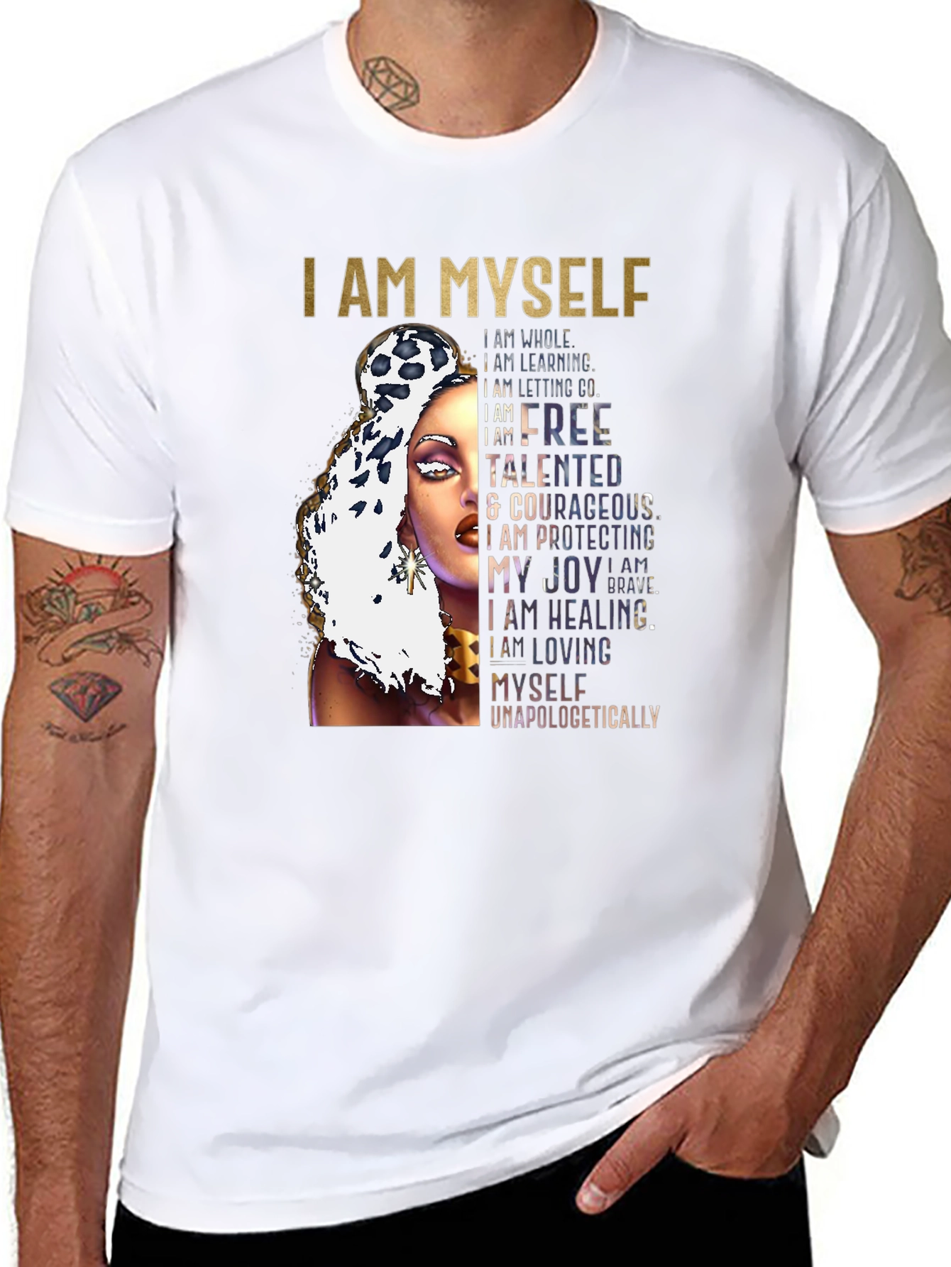 I AM MYSELF Graphic T-Shirt - Empowering Design