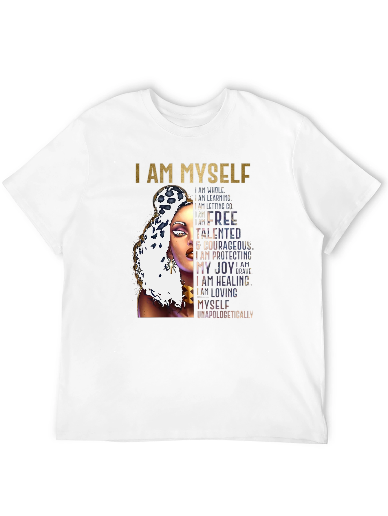 I AM MYSELF Graphic T-Shirt - Empowering Design