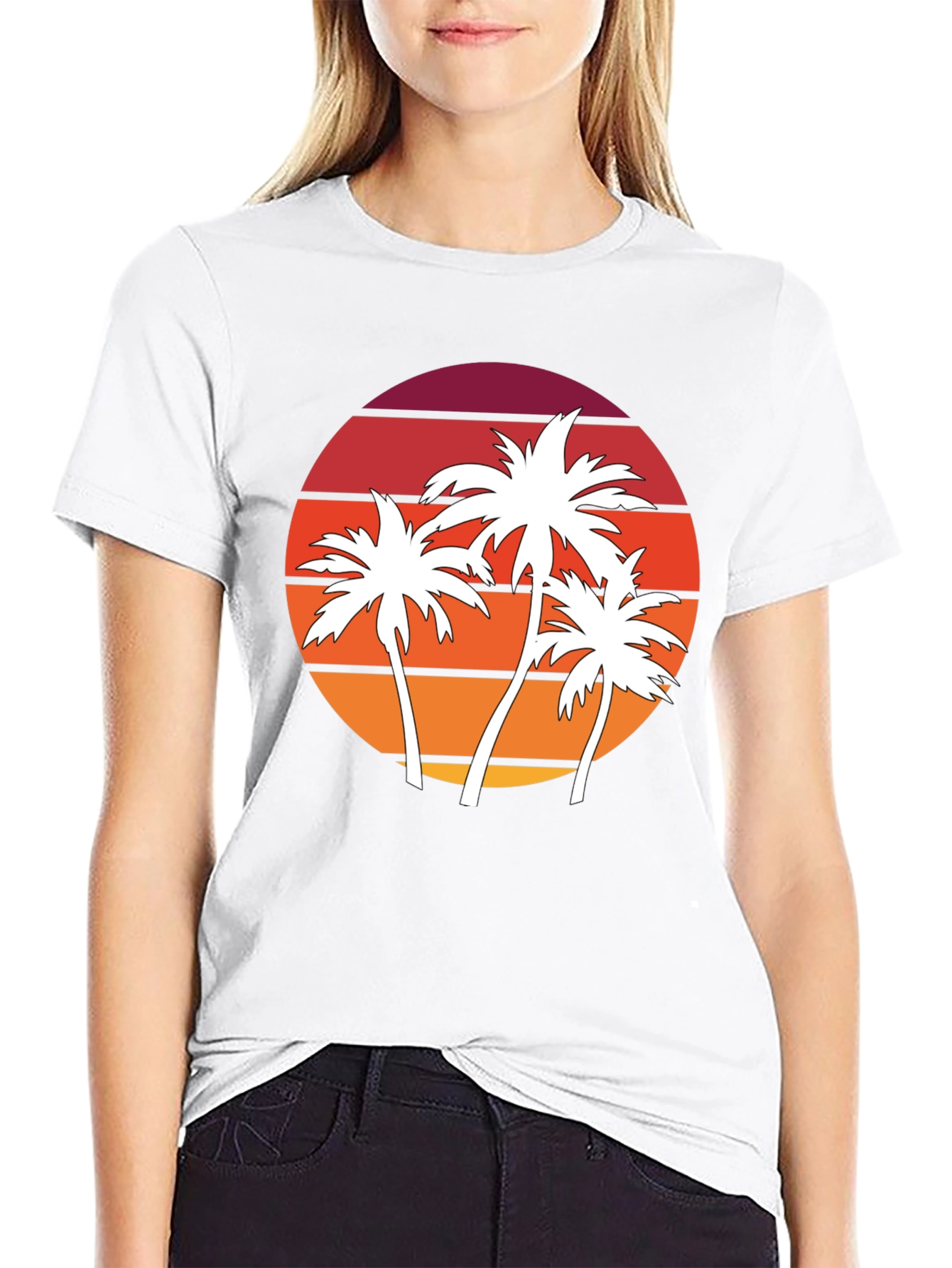 Retro Palm Tree Sunset Graphic Tee