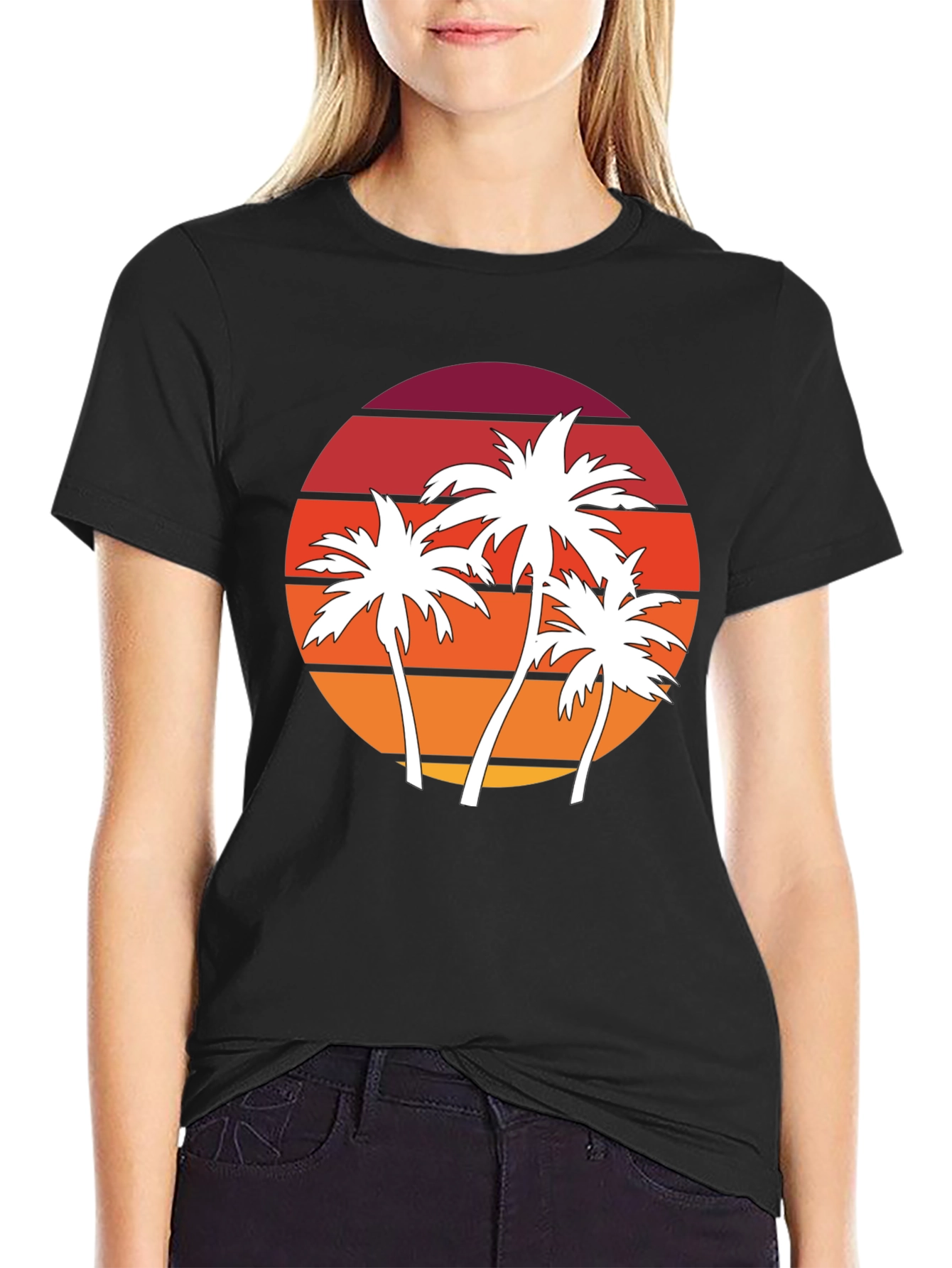Retro Palm Tree Sunset Graphic Tee