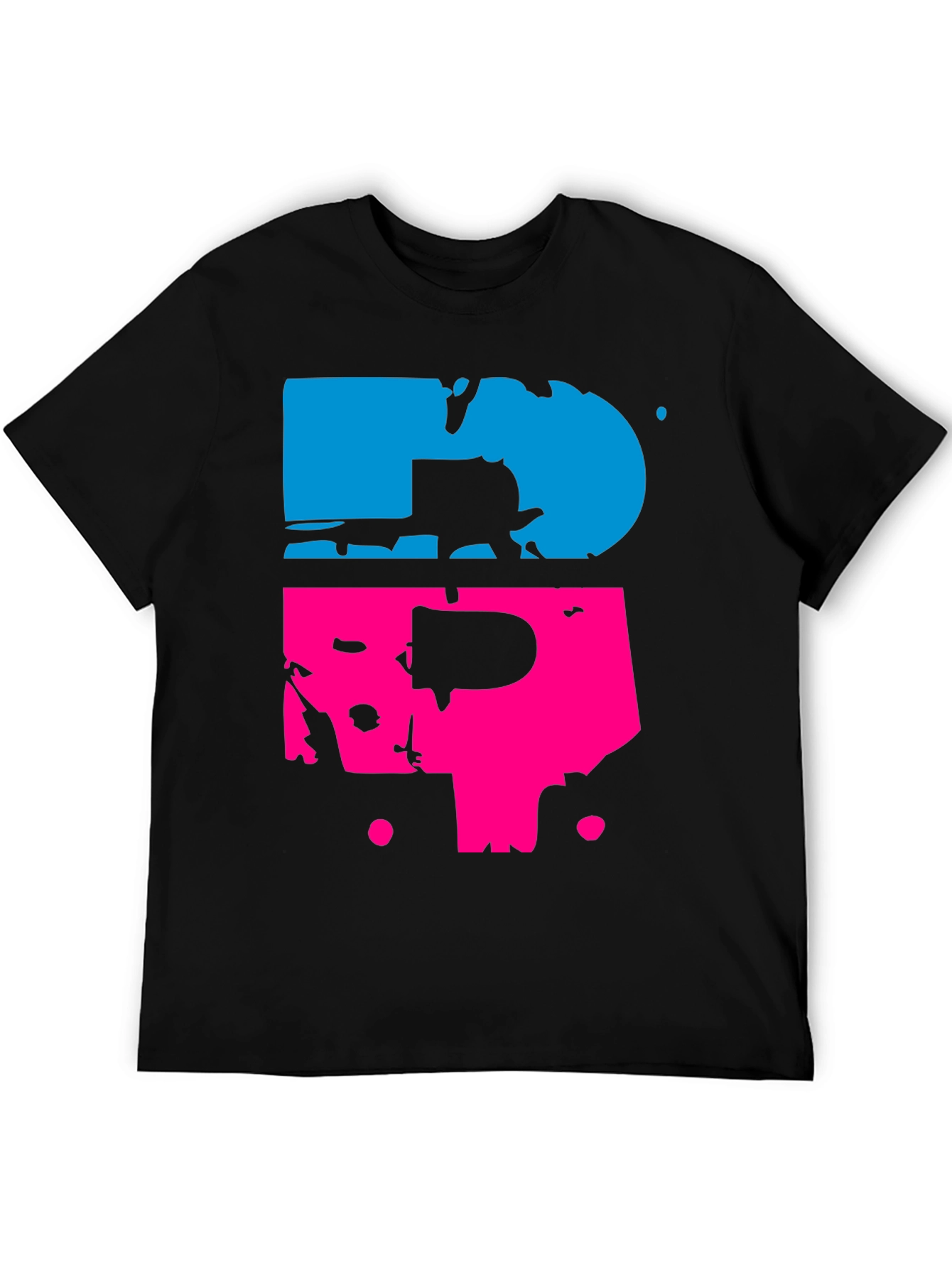 Abstract Blue & Pink Graphic Tee