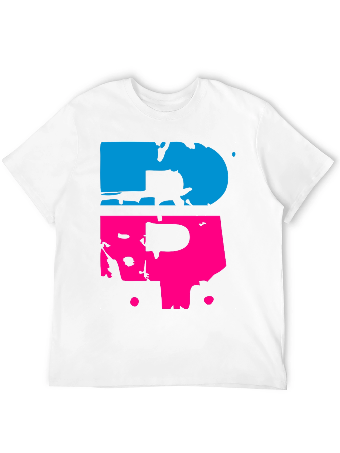 Abstract Blue & Pink Graphic Tee