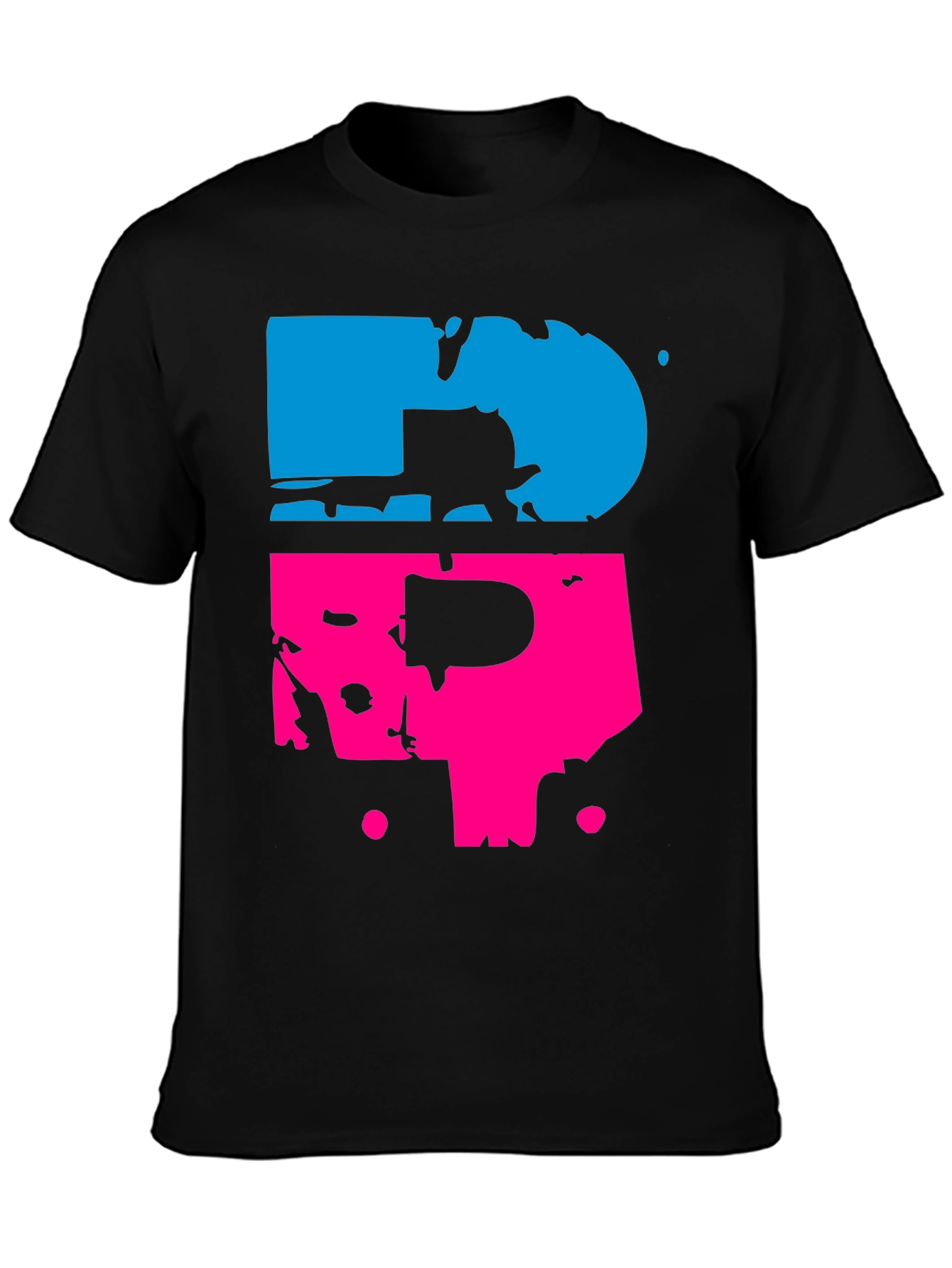 Abstract Blue & Pink Graphic Tee
