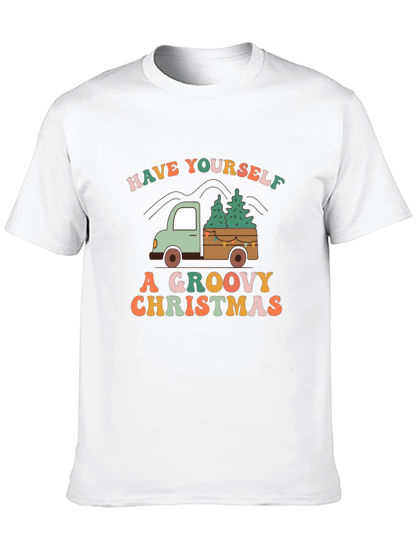 Groovy Christmas Truck Graphic Tee