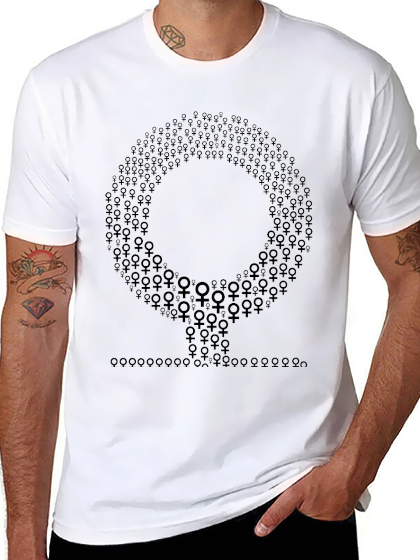 Feminist Venus Symbol Graphic Tee - Black