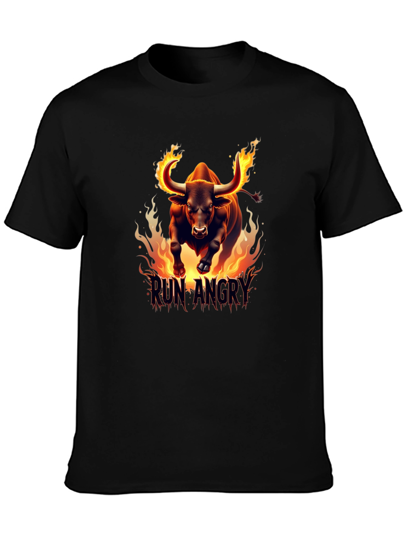 Fiery Bull Run Angry Graphic Tee