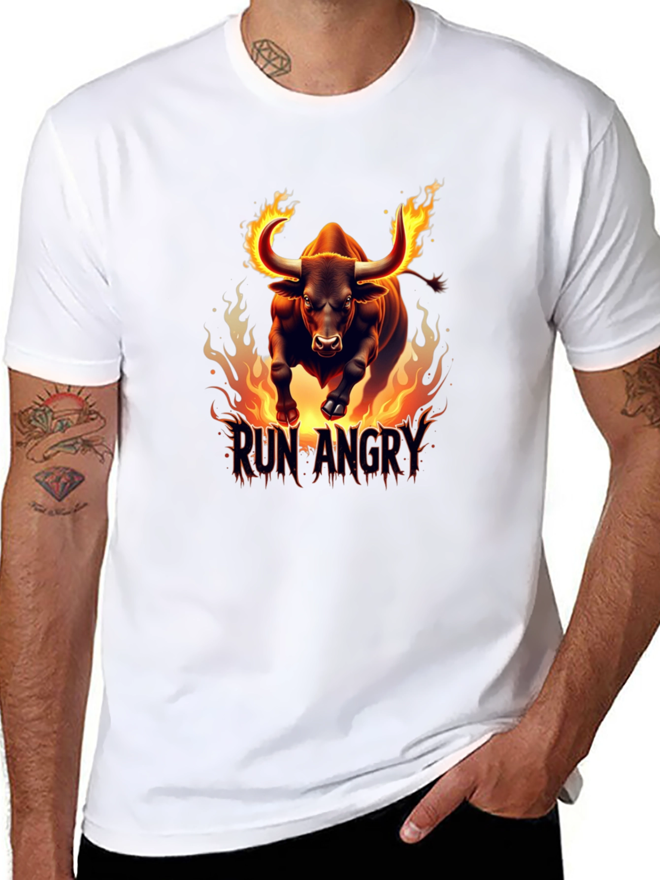 Fiery Bull Run Angry Graphic Tee