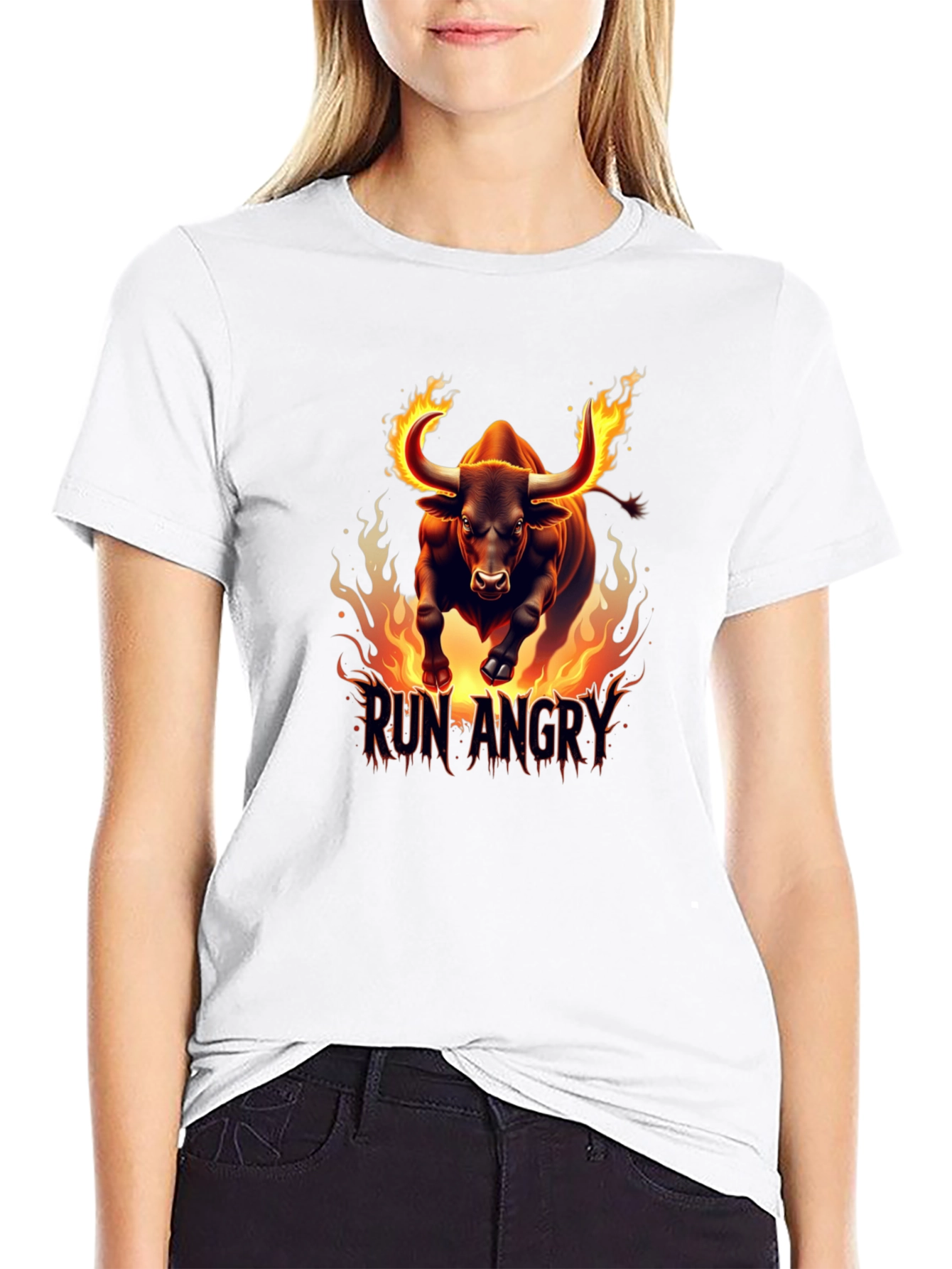 Fiery Bull Run Angry Graphic Tee