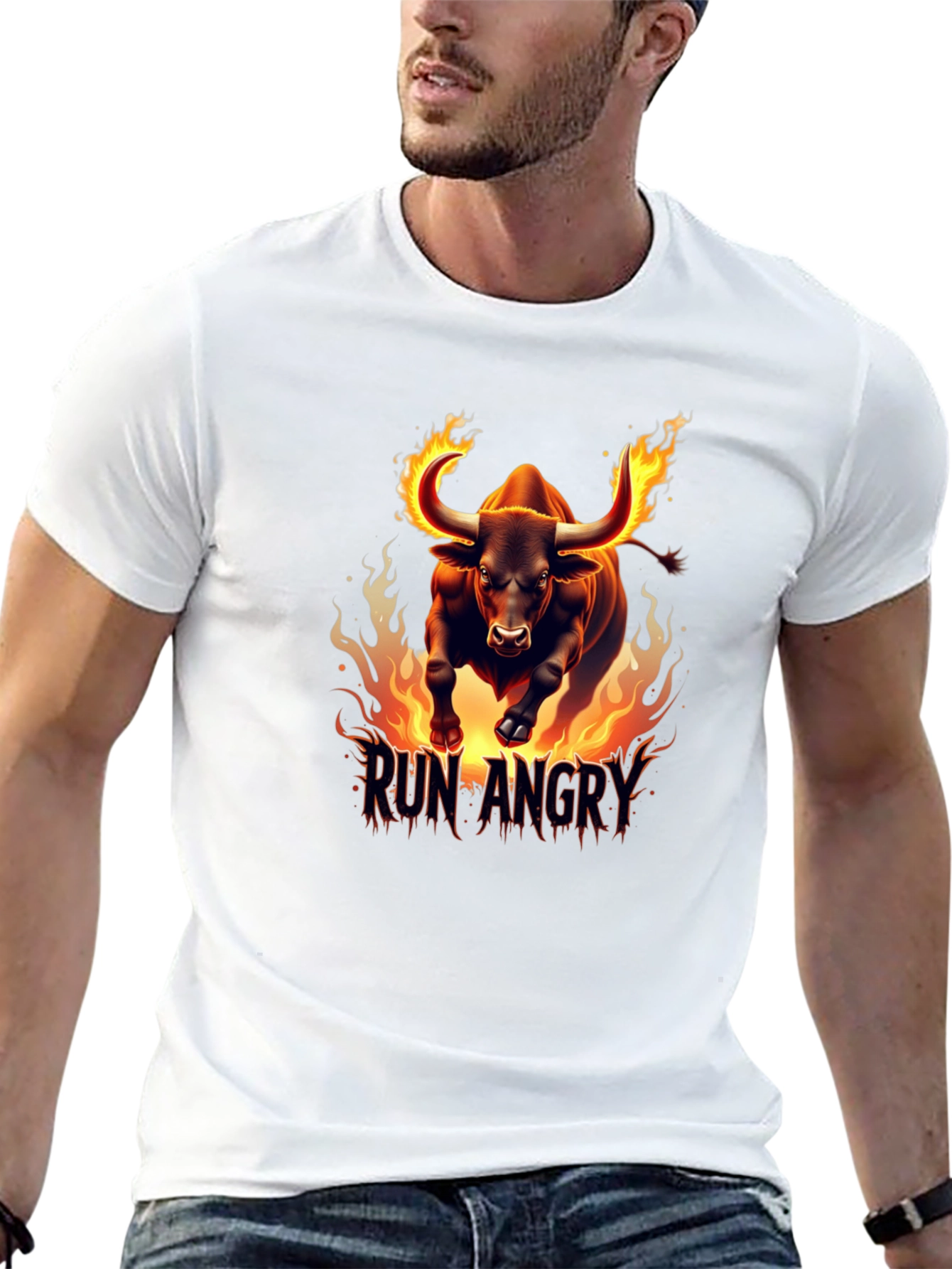 Fiery Bull Run Angry Graphic Tee