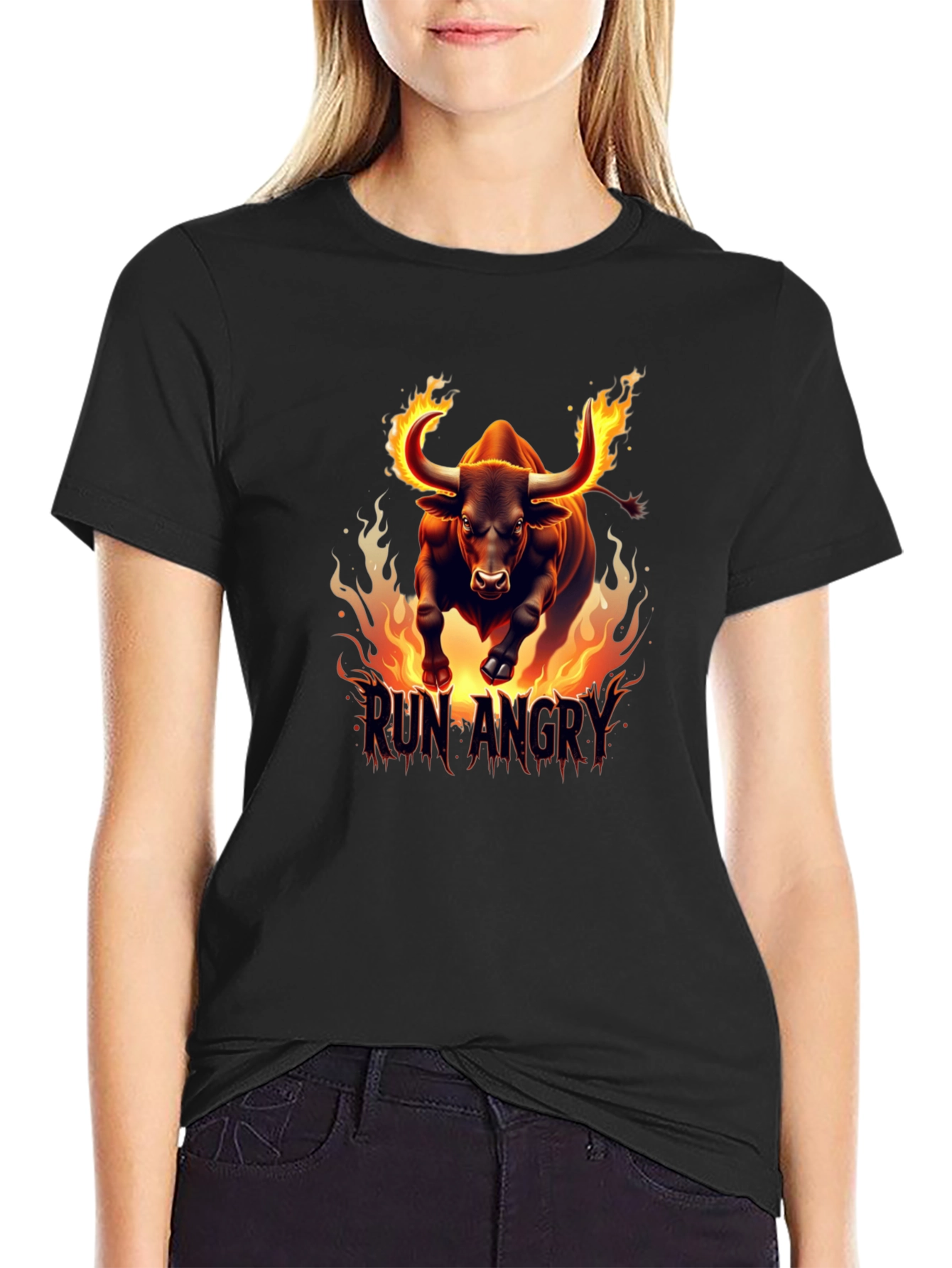 Fiery Bull Run Angry Graphic Tee
