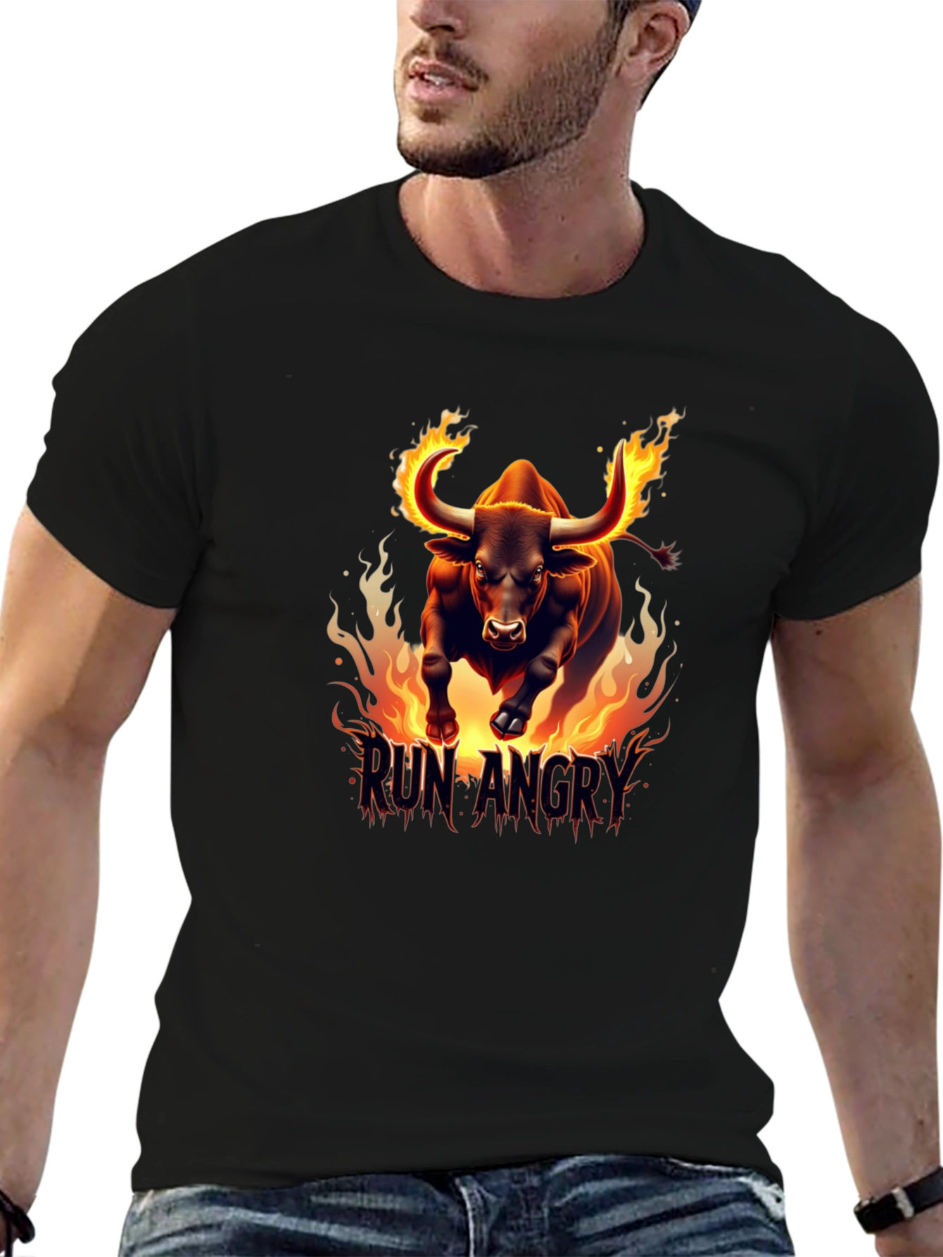 Fiery Bull Run Angry Graphic Tee