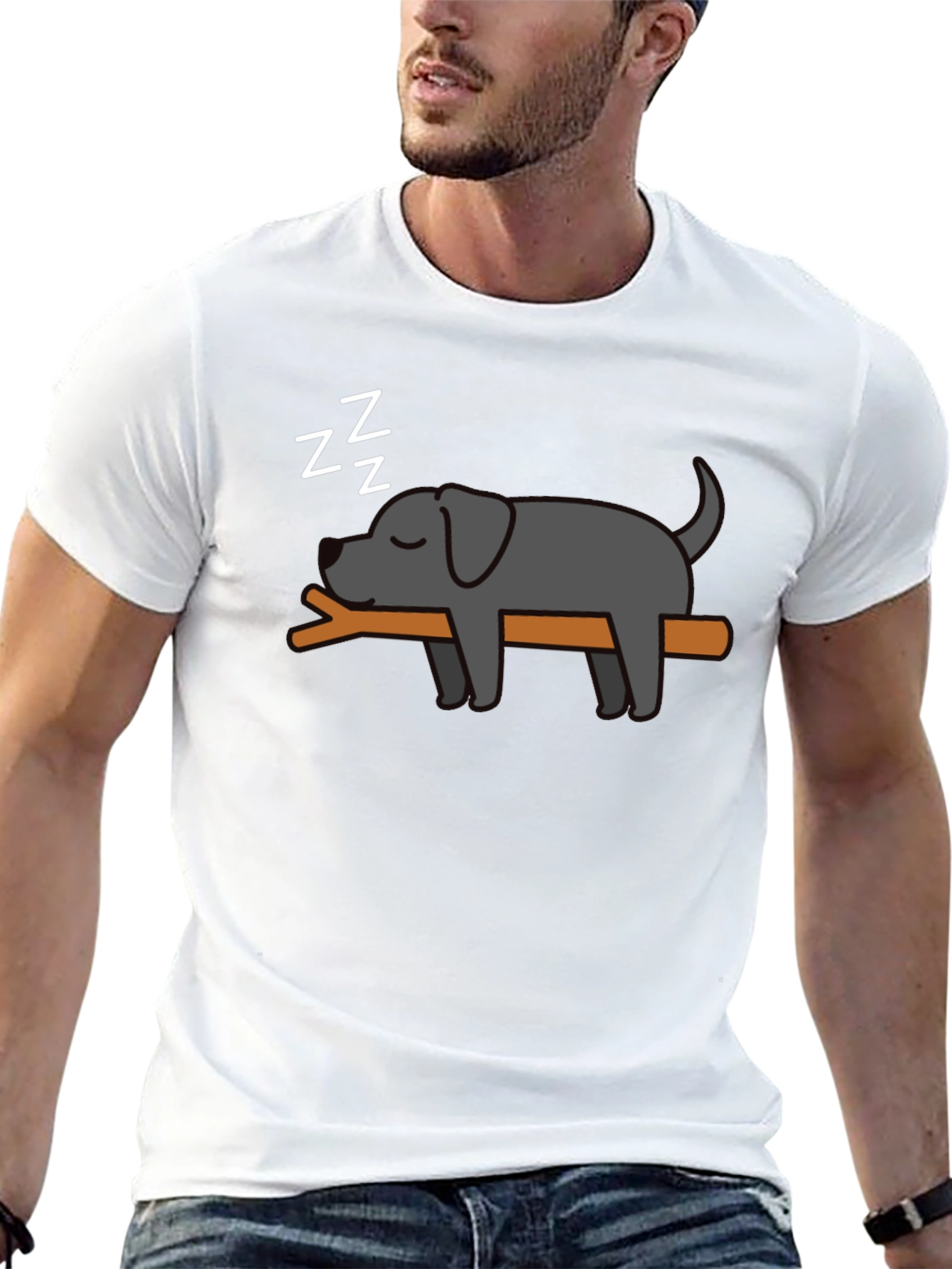 Sleeping Dog Graphic Tee - Comfy Black T-Shirt