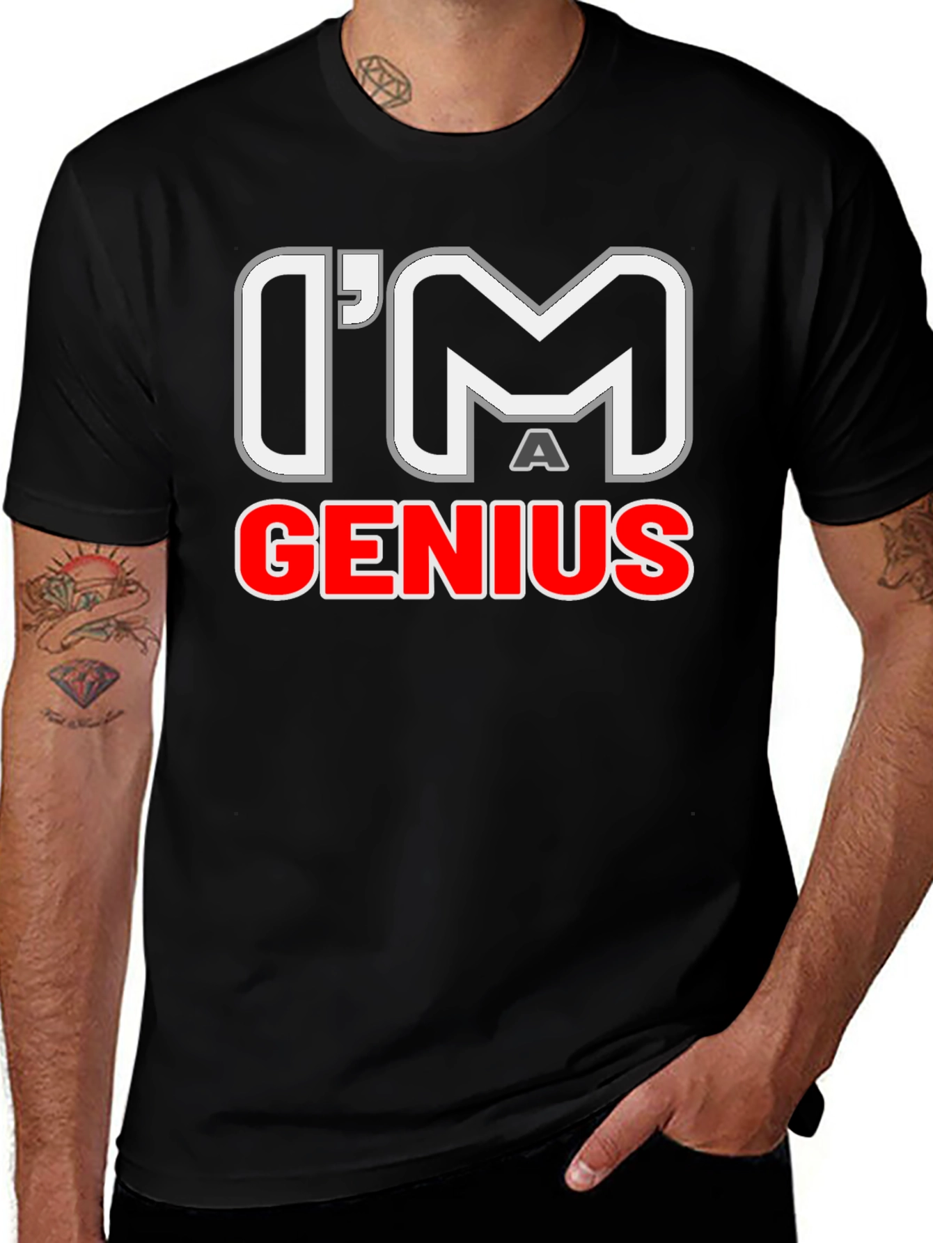 Im A Genius Graphic T-Shirt - Mens Black Tee