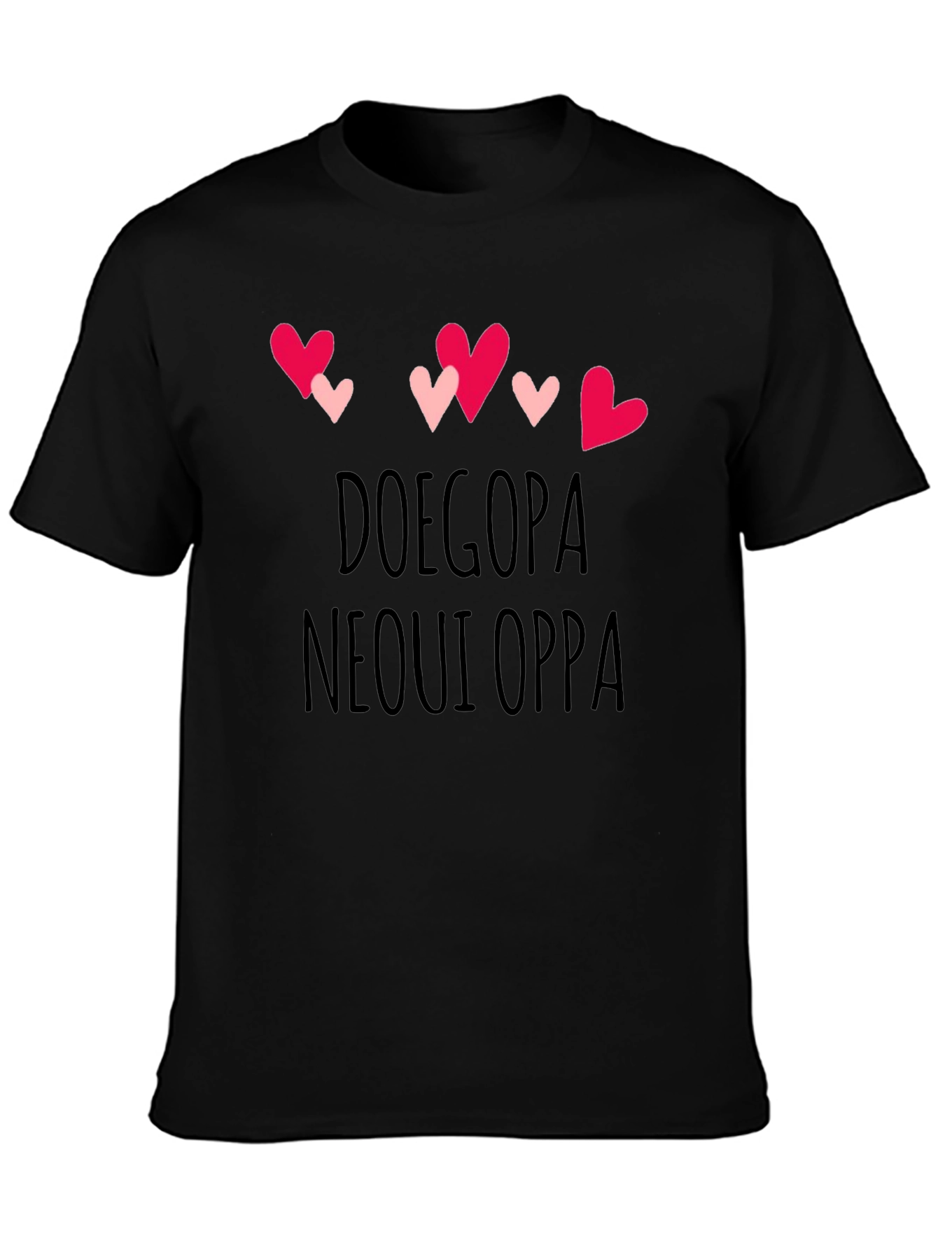 Doegopa Neoui Oppa Heart Graphic Black T-Shirt