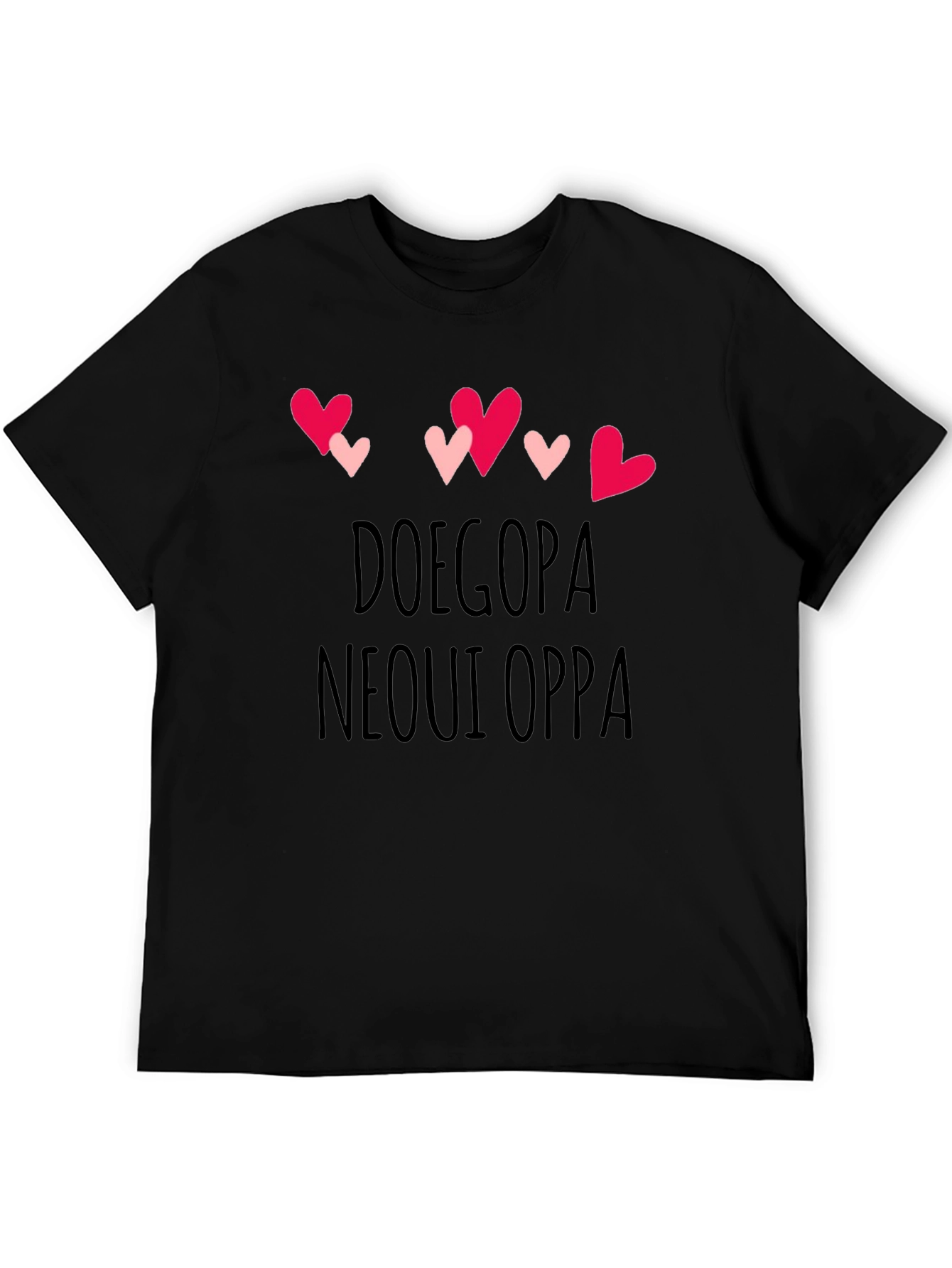 Doegopa Neoui Oppa Heart Graphic Black T-Shirt