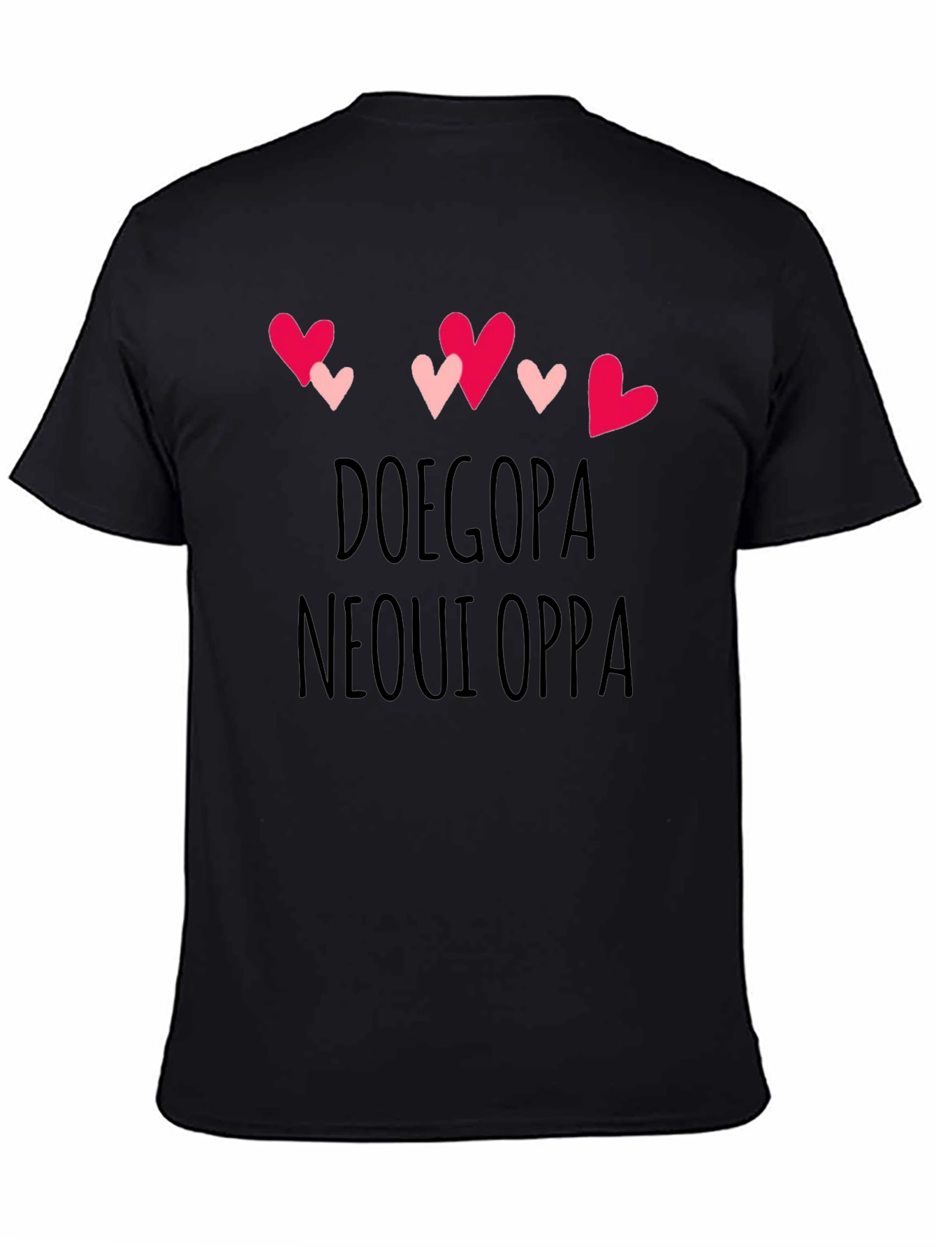Doegopa Neoui Oppa Heart Graphic Black T-Shirt