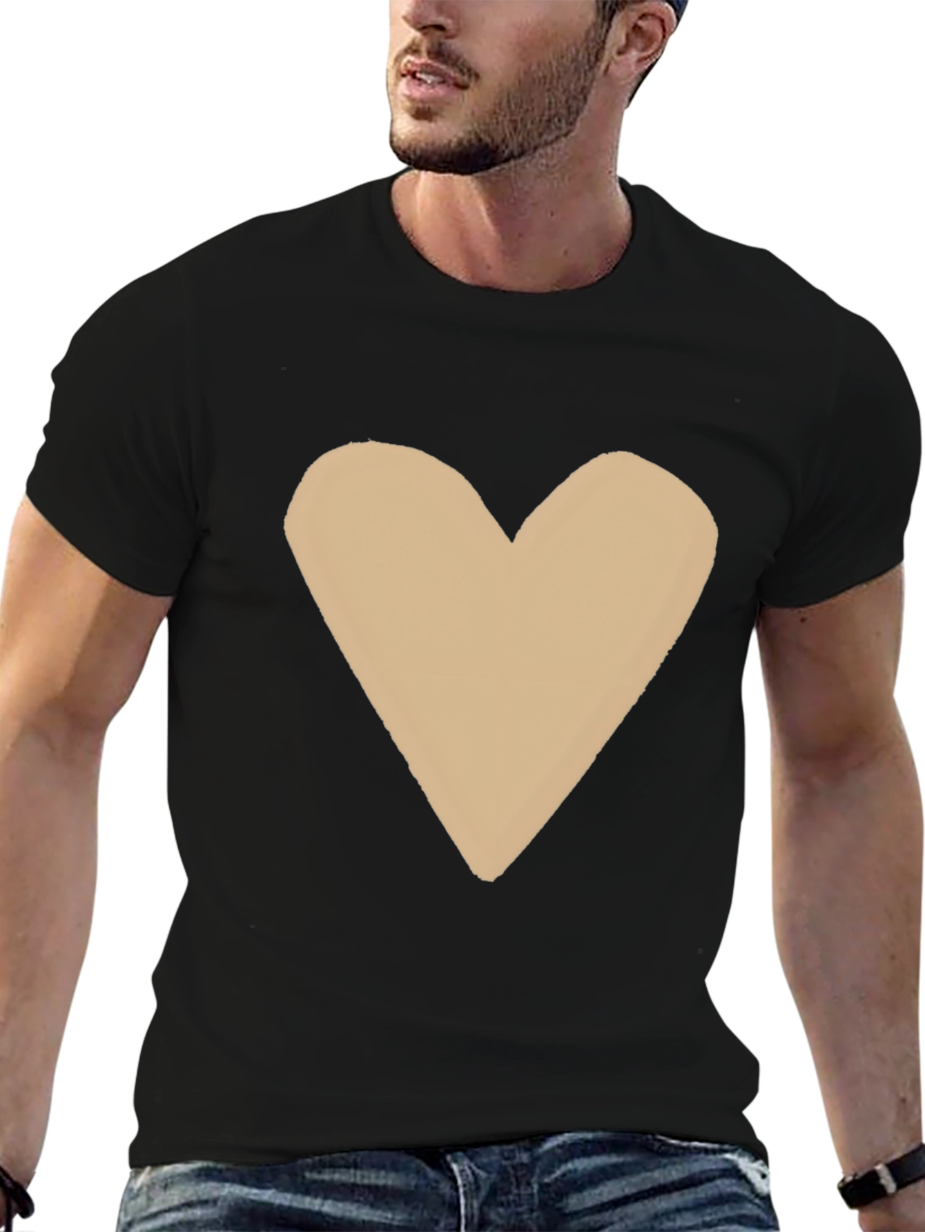 Heart Graphic Tee - Casual Black T-Shirt