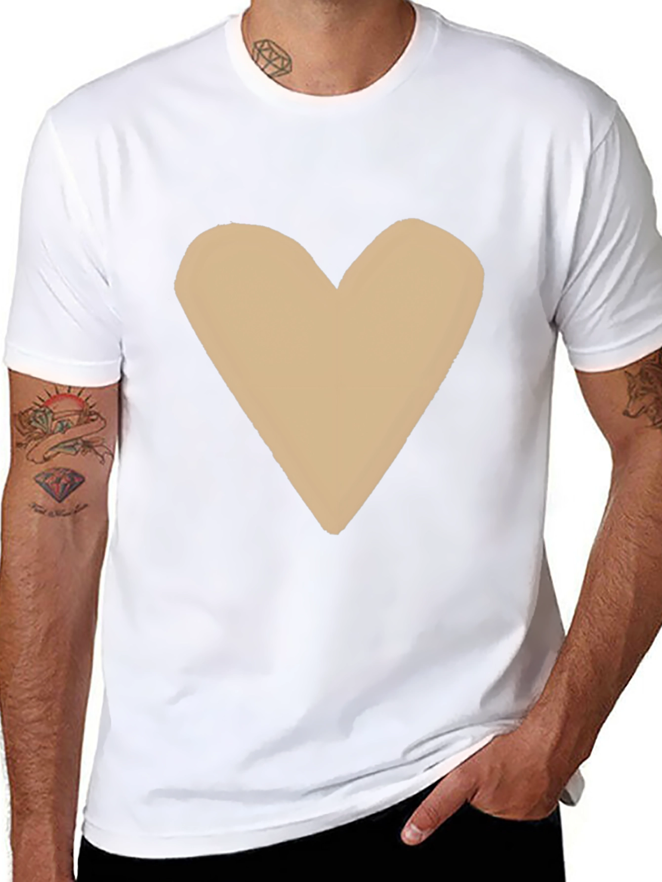 Heart Graphic Tee - Casual Black T-Shirt