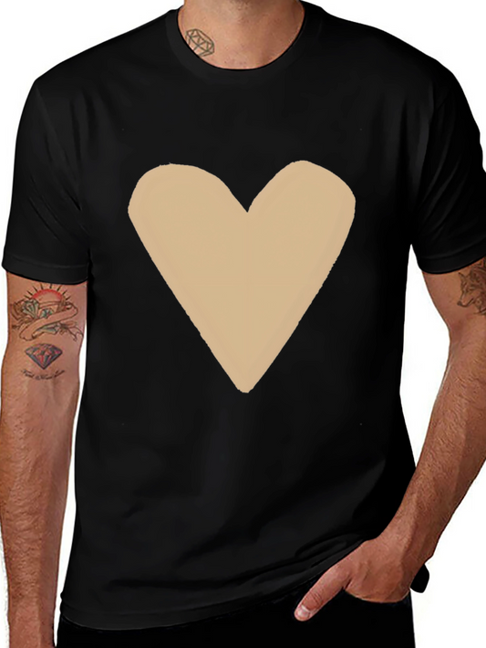 Heart Graphic Tee - Casual Black T-Shirt