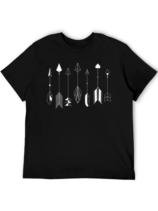 Arrow Graphic Tee - Black Cotton Casual Wear