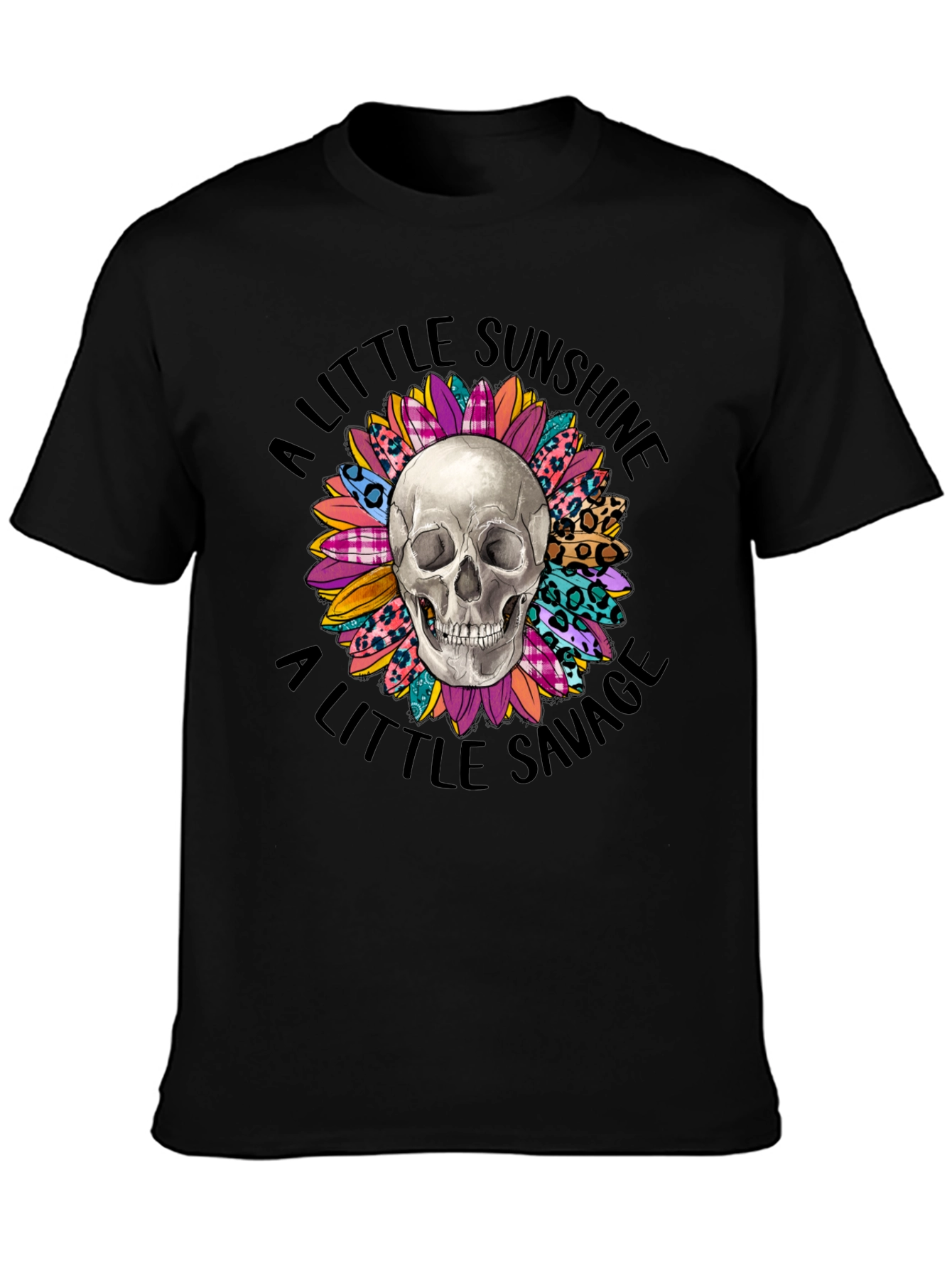 Skull & Floral Graphic Tee: Sunshine & Savage