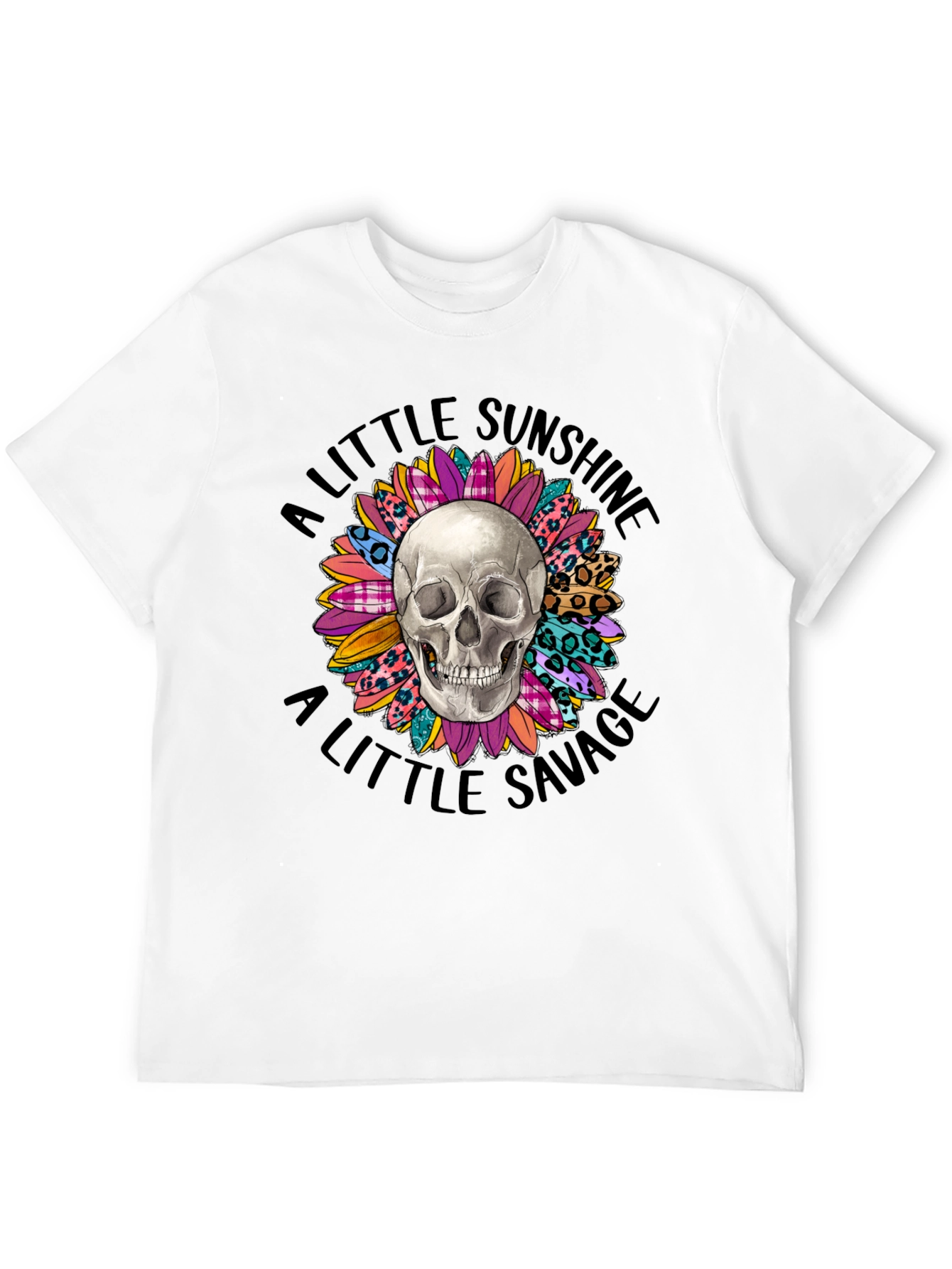 Skull & Floral Graphic Tee: Sunshine & Savage