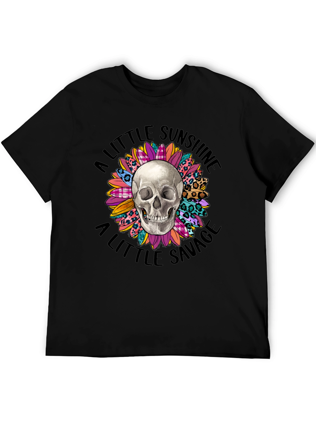 Skull & Floral Graphic Tee: Sunshine & Savage