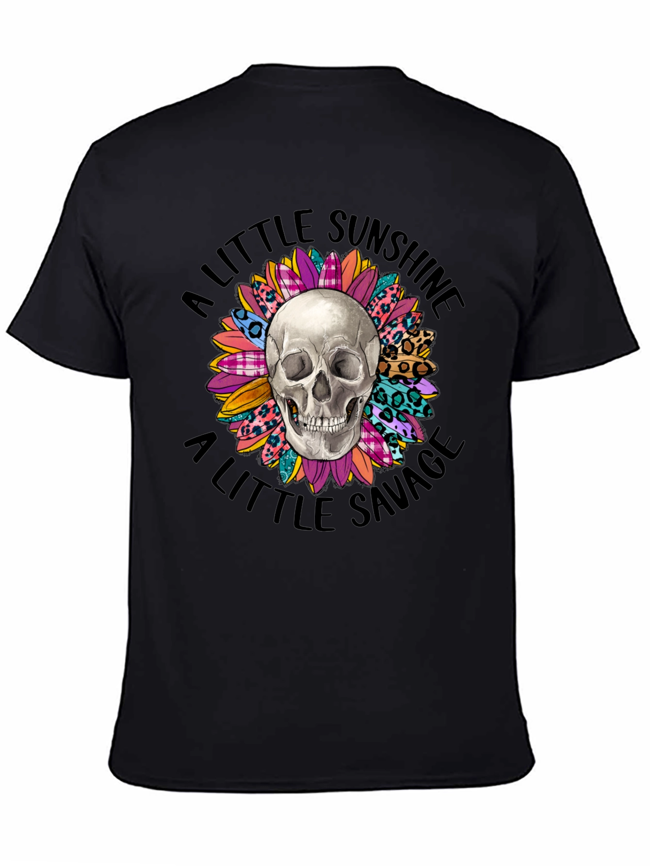 Skull & Floral Graphic Tee: Sunshine & Savage